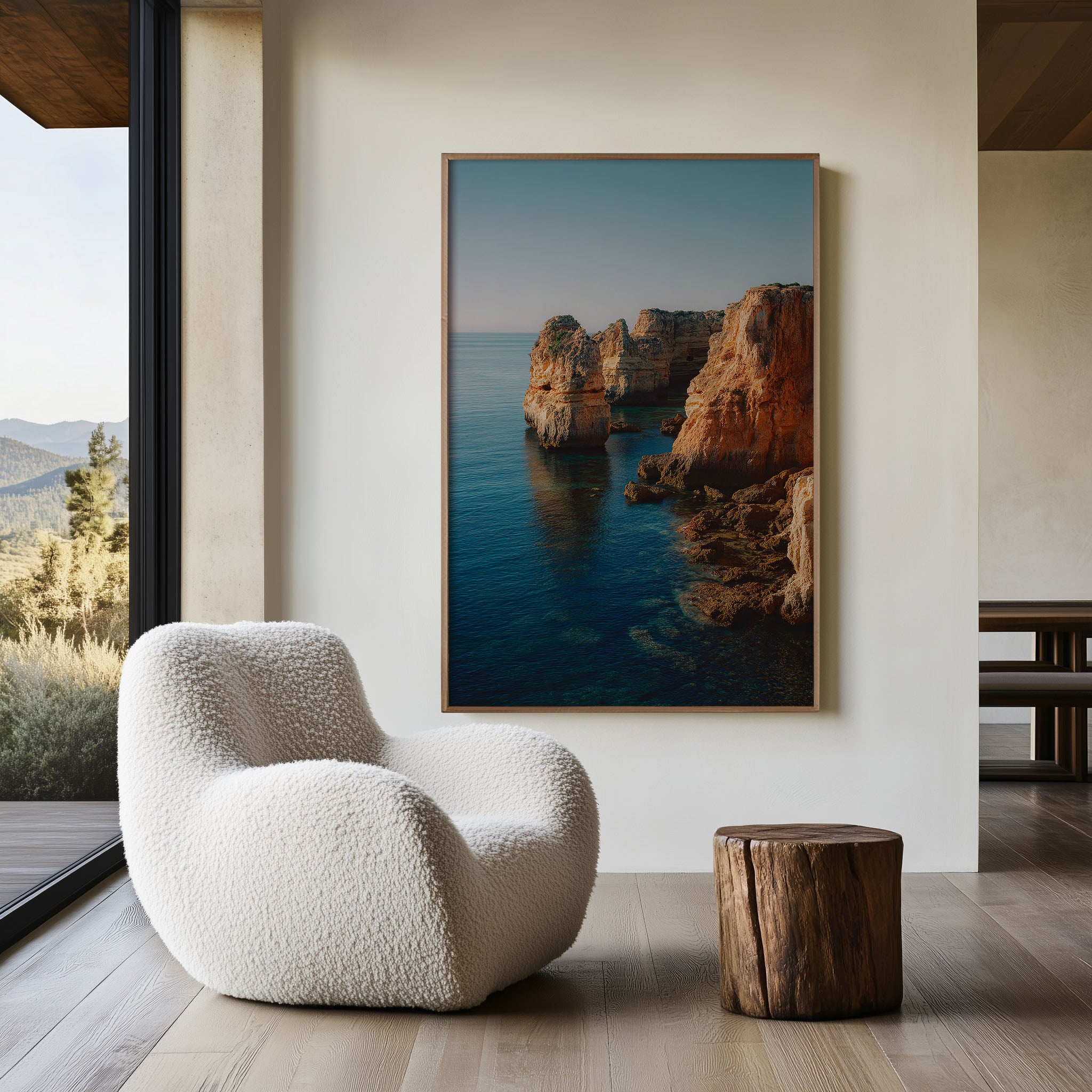 Algarve Sea Cliffs Wall Art Print | Portugal Coastal Photography | Ponta da Piedade Landscape Poster | Mediterranean Ocean Print | European Beach Home Decor
