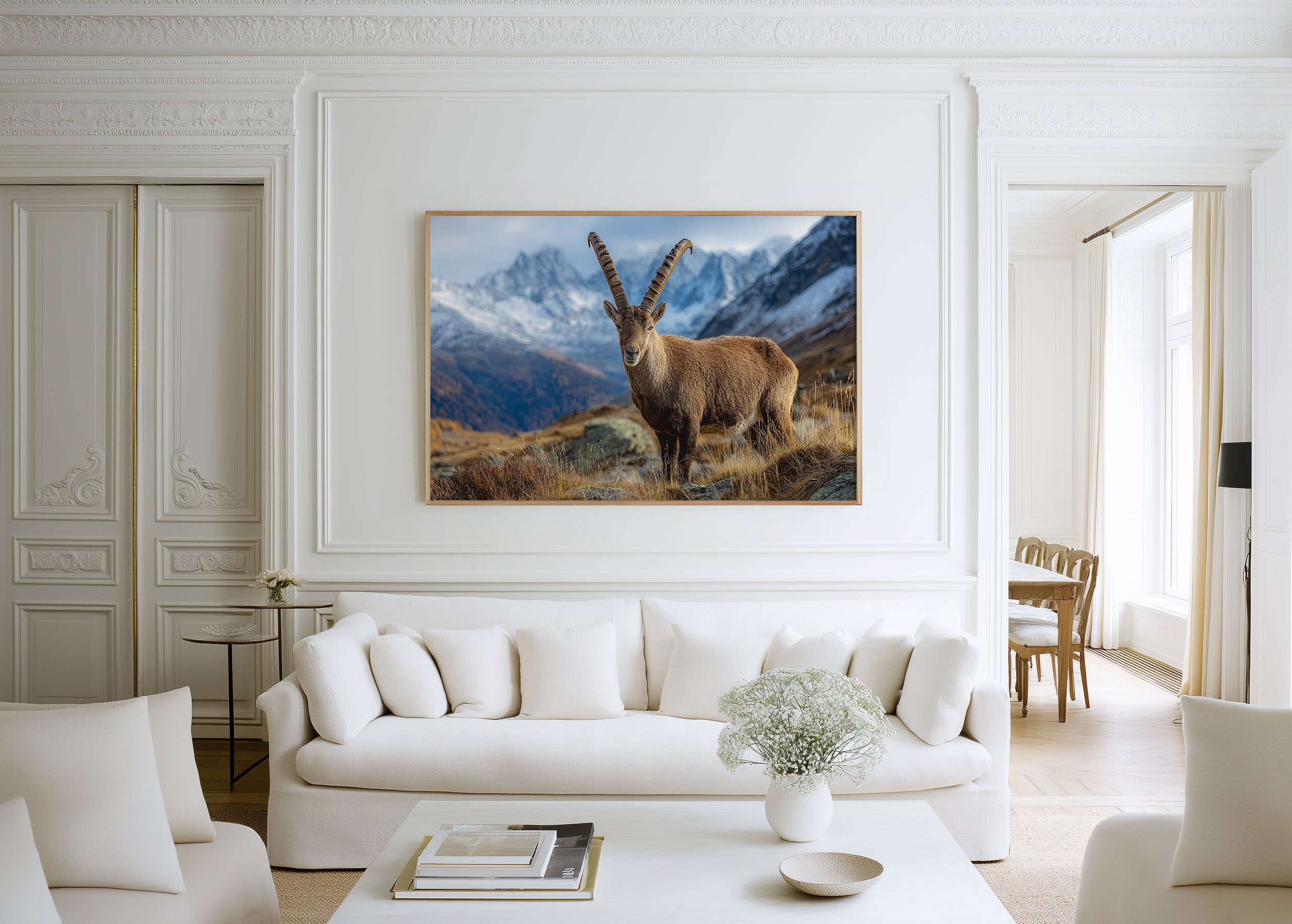 Alpine Guardian – Swiss Ibex Mountain Wall Art Print