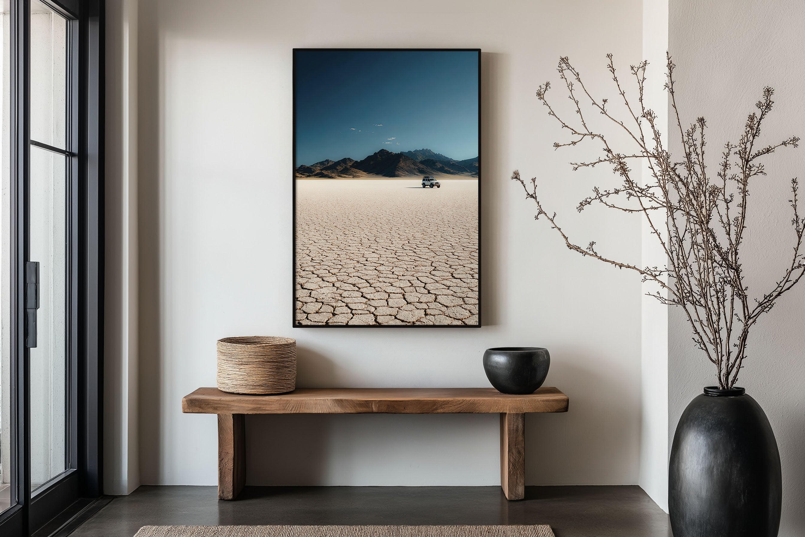 Alvord Desert Dry Lake Bed Print | Oregon Desert 4WD Wall Art | Cracked Playa Desert Overland Adventure Landscape Photography Poster