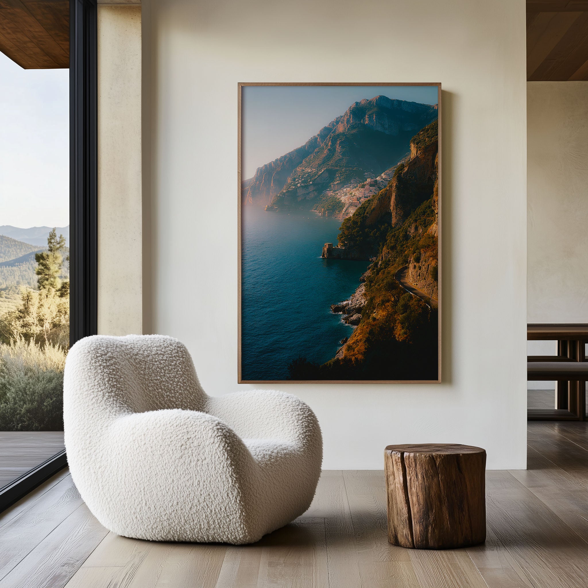 Amalfi Coast Wall Art Print | Positano Italy Coastal Photography | Mediterranean Cliffside Landscape Poster | Italian Riviera Travel Print | European Home Decor
