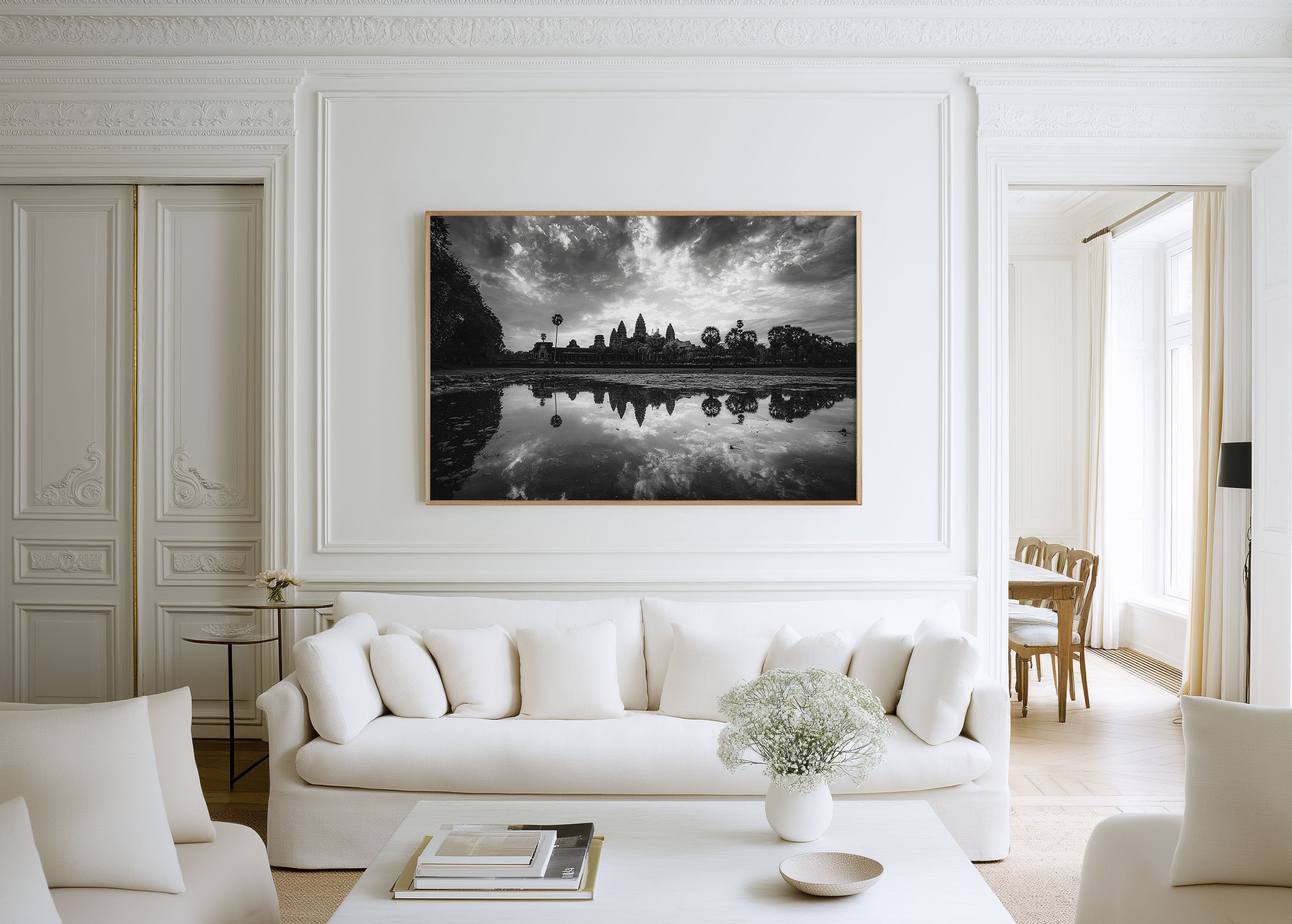 Angkor Wat Wall Art Print – Black and White Cambodia Photography