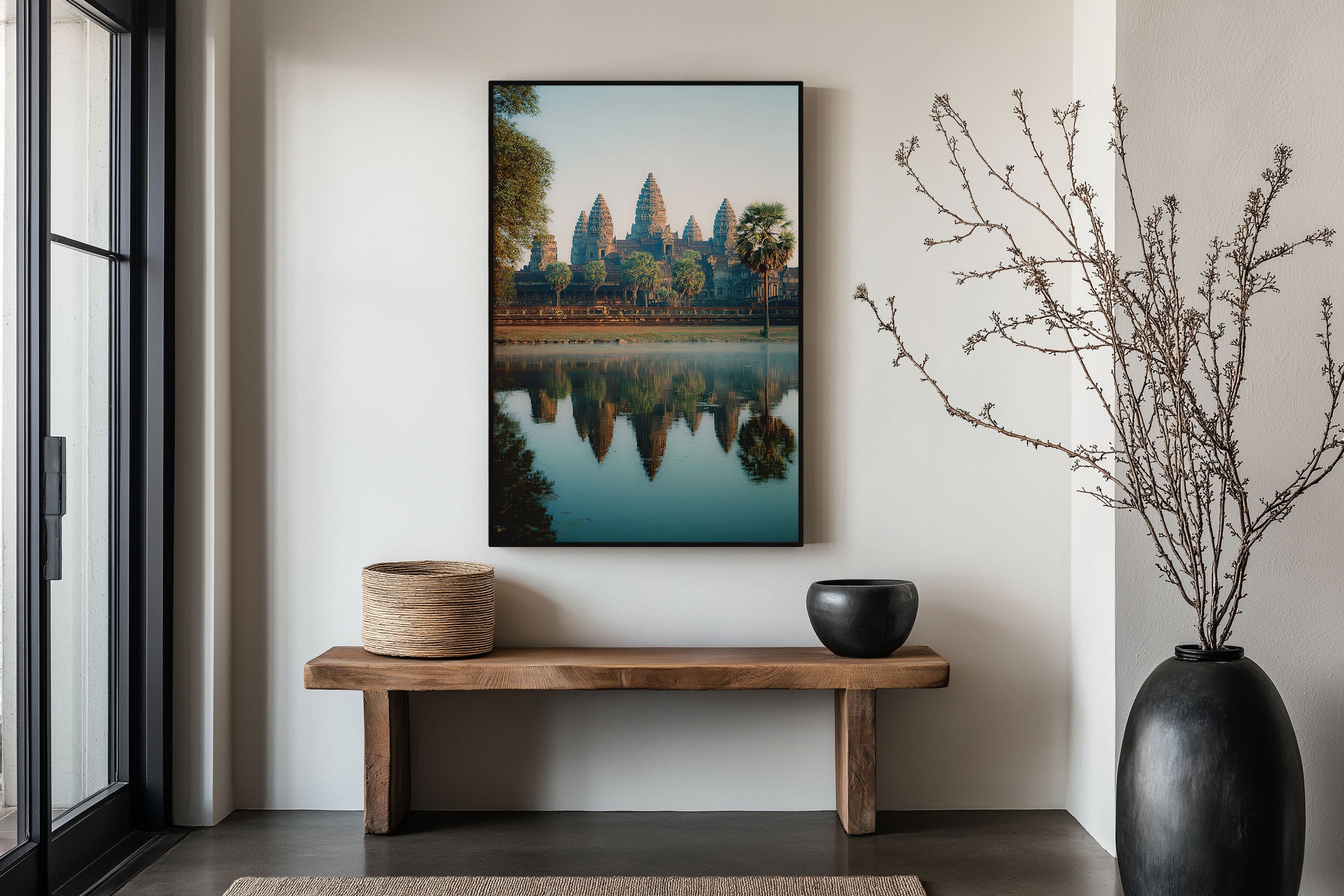 Angkor Wat Sunrise Wall Art Print | Cambodia Khmer Temple Reflection Photography | Southeast Asia Travel Poster | Spiritual Nature Home Decor