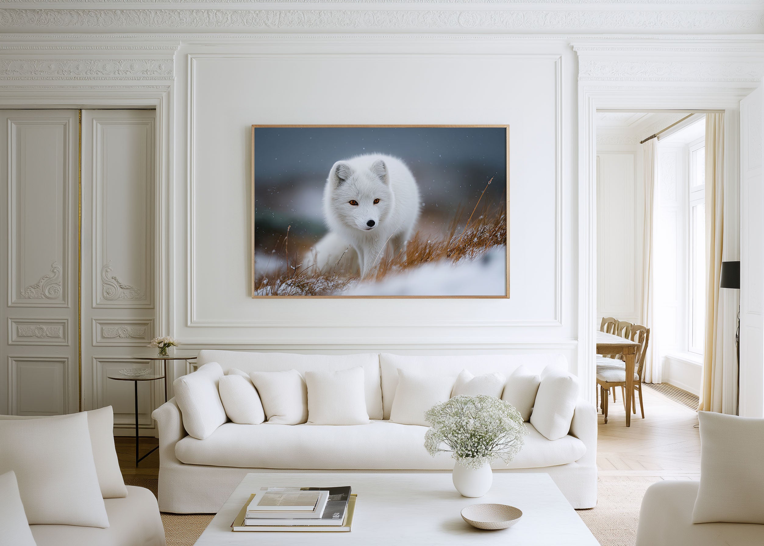 Arctic Fox Wall Art – Snow Wildlife Photography Print
