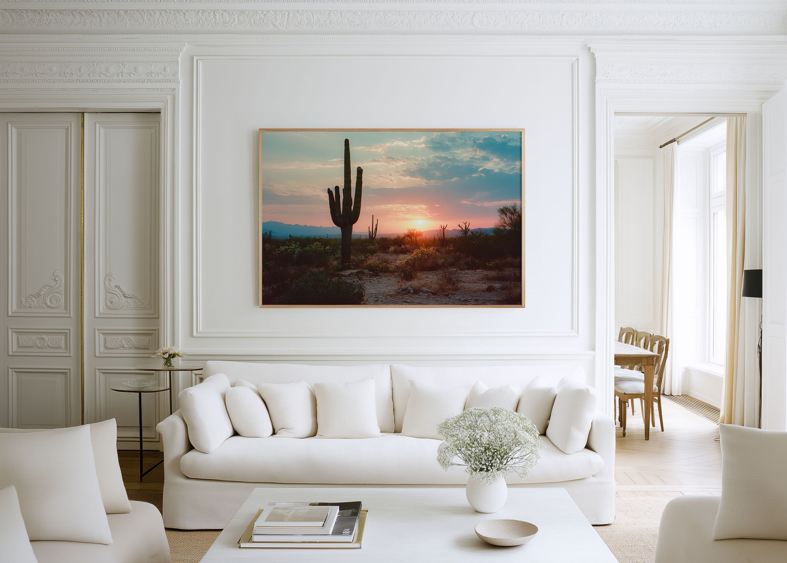 Arizona Saguaro Cactus Sunset Wall Art