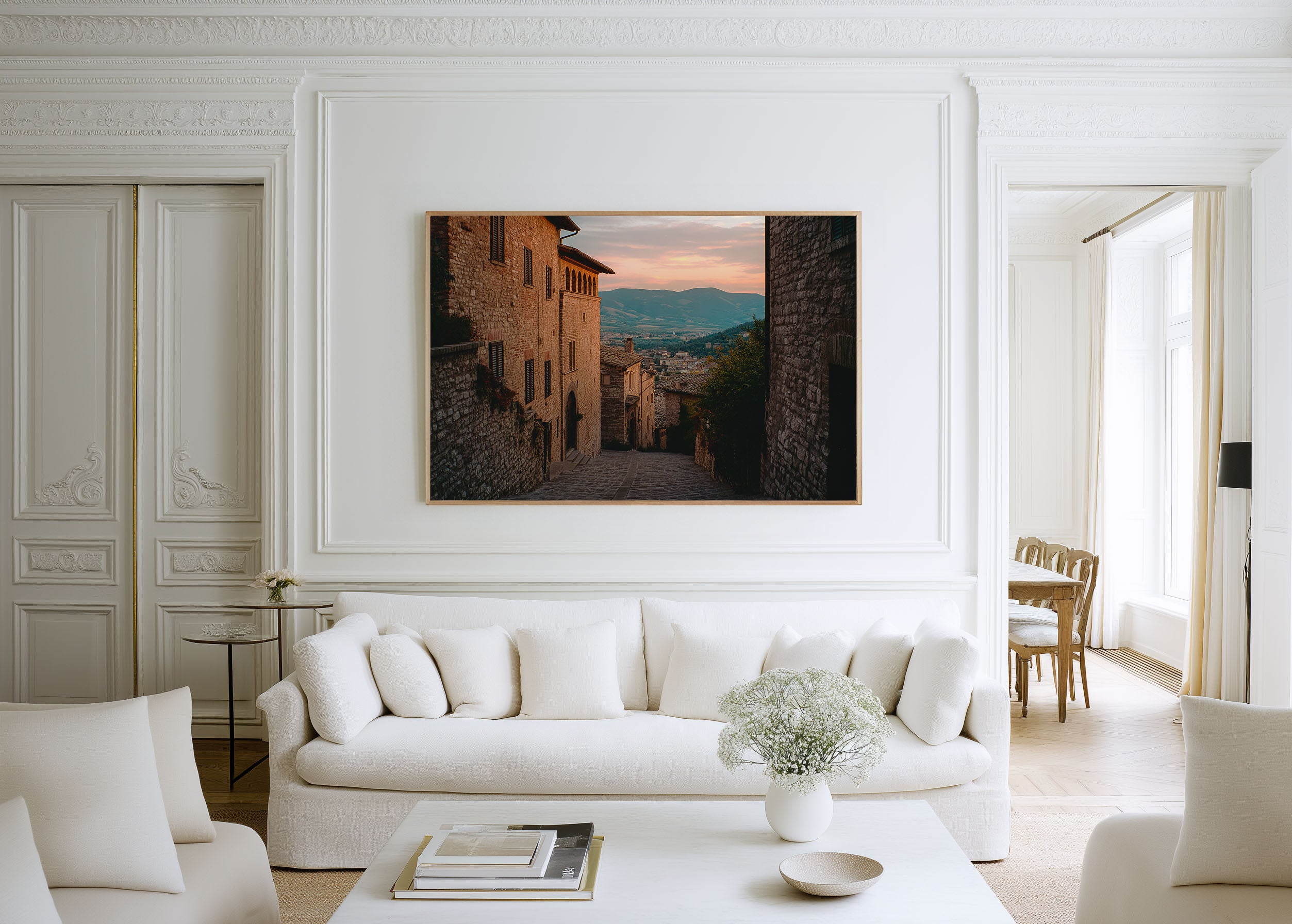 Assisi Umbria Italy Wall Art Print, Medieval Hill Town Street Italian Architecture