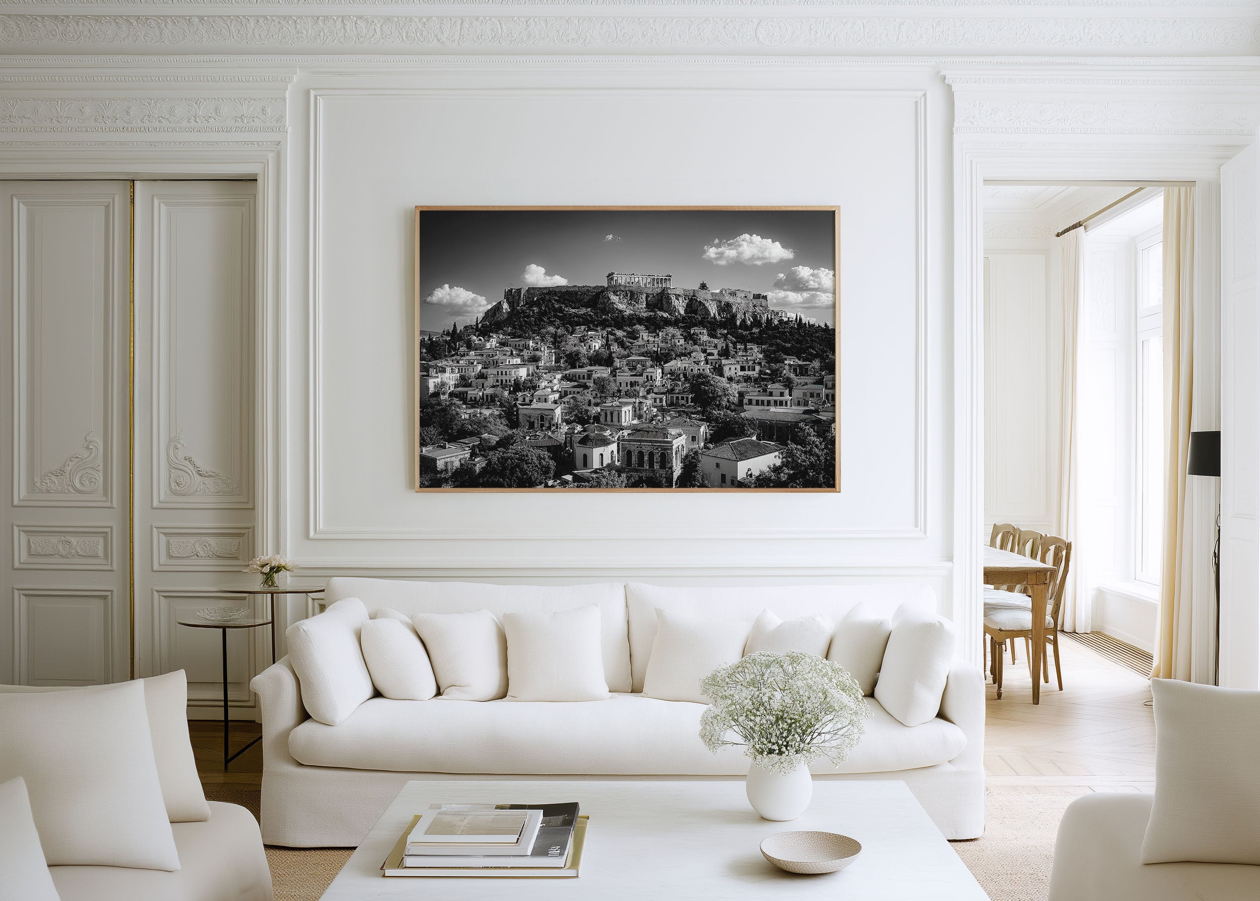 Athens Acropolis Wall Art Print – Black and White Greece Photography