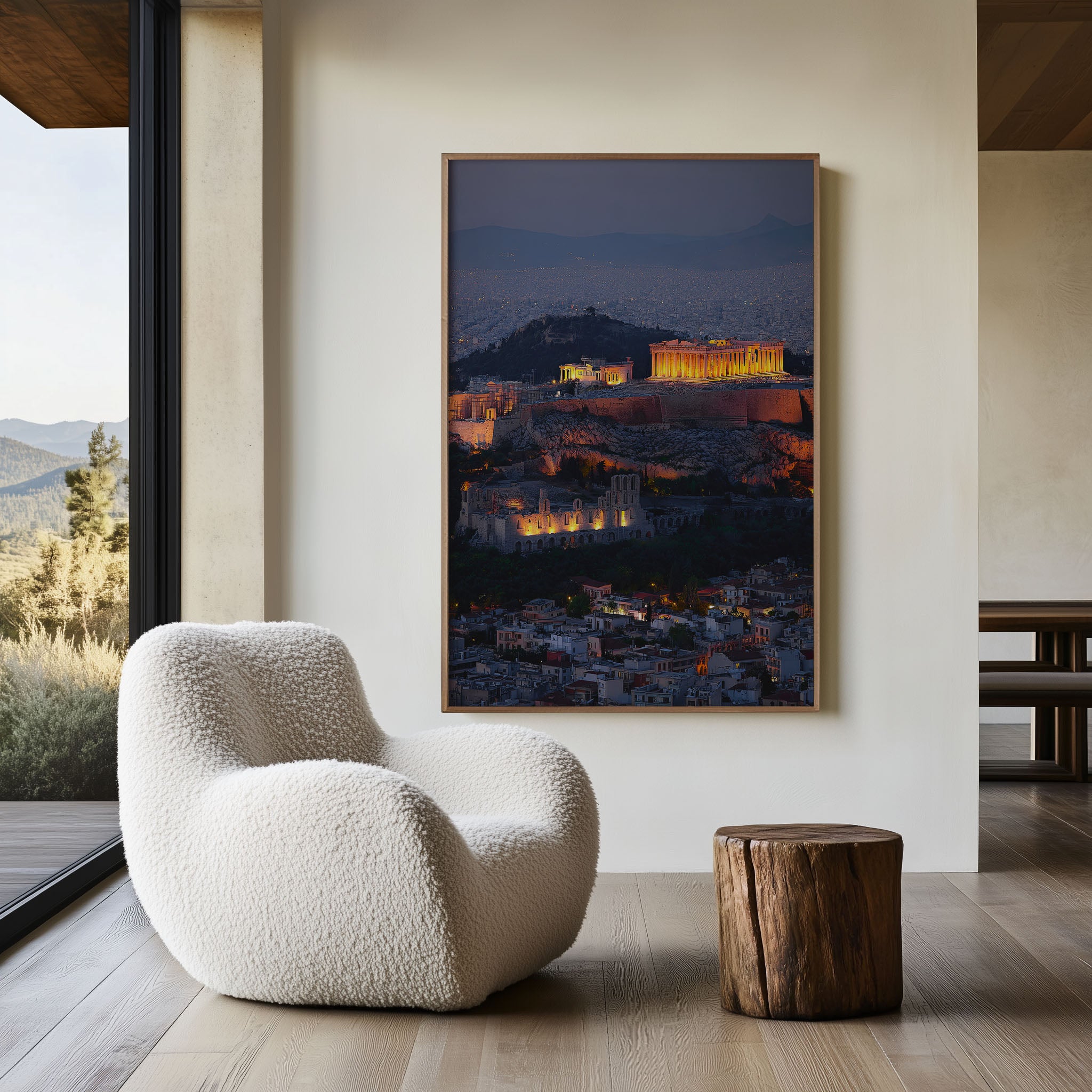 Athens Acropolis Parthenon Illuminated Night Wall Art | Greece Ancient City Skyline Print | Greek Travel Photography