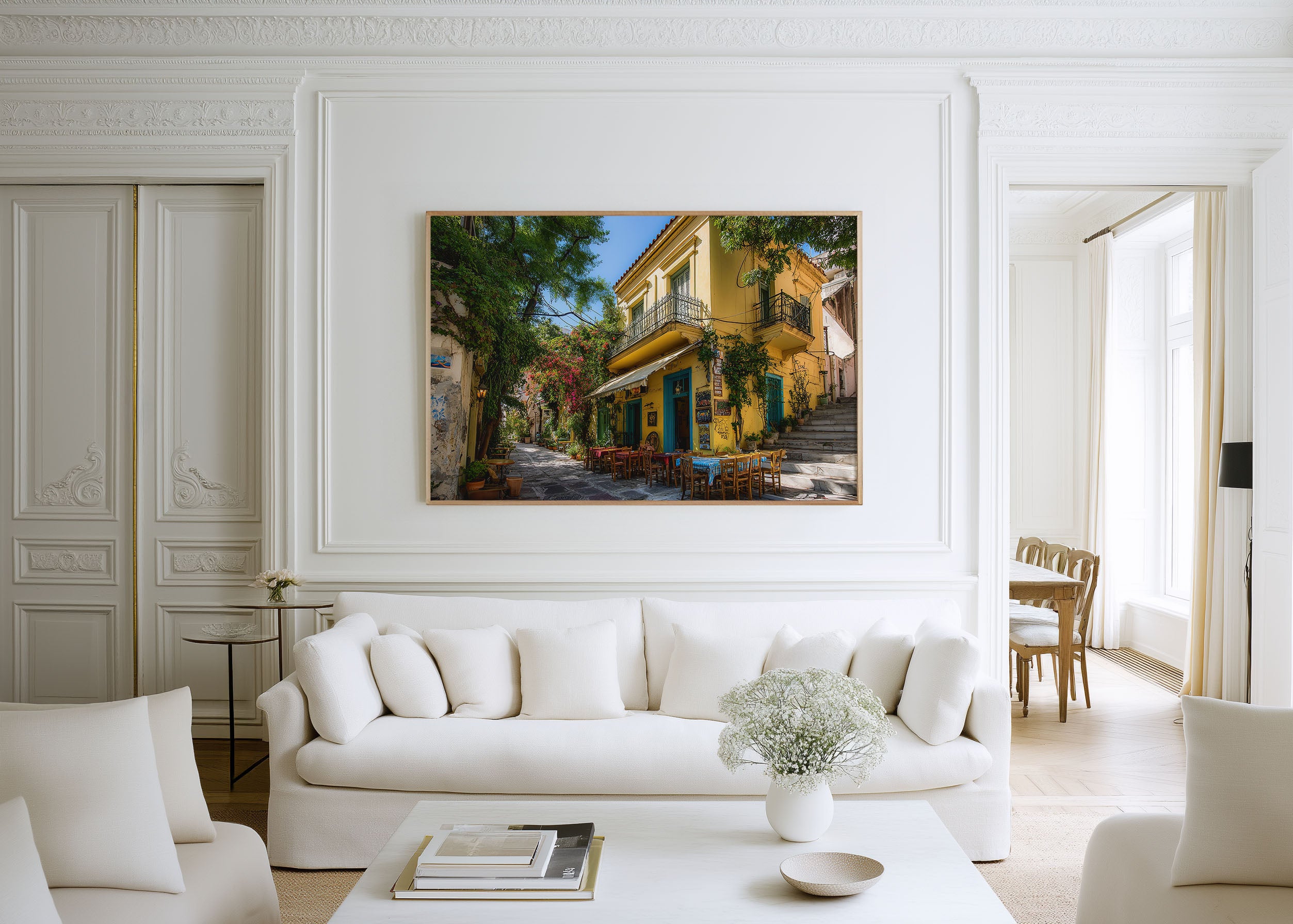 Athens Plaka Greece Street Wall Art Print – Mediterranean Cityscape Canvas