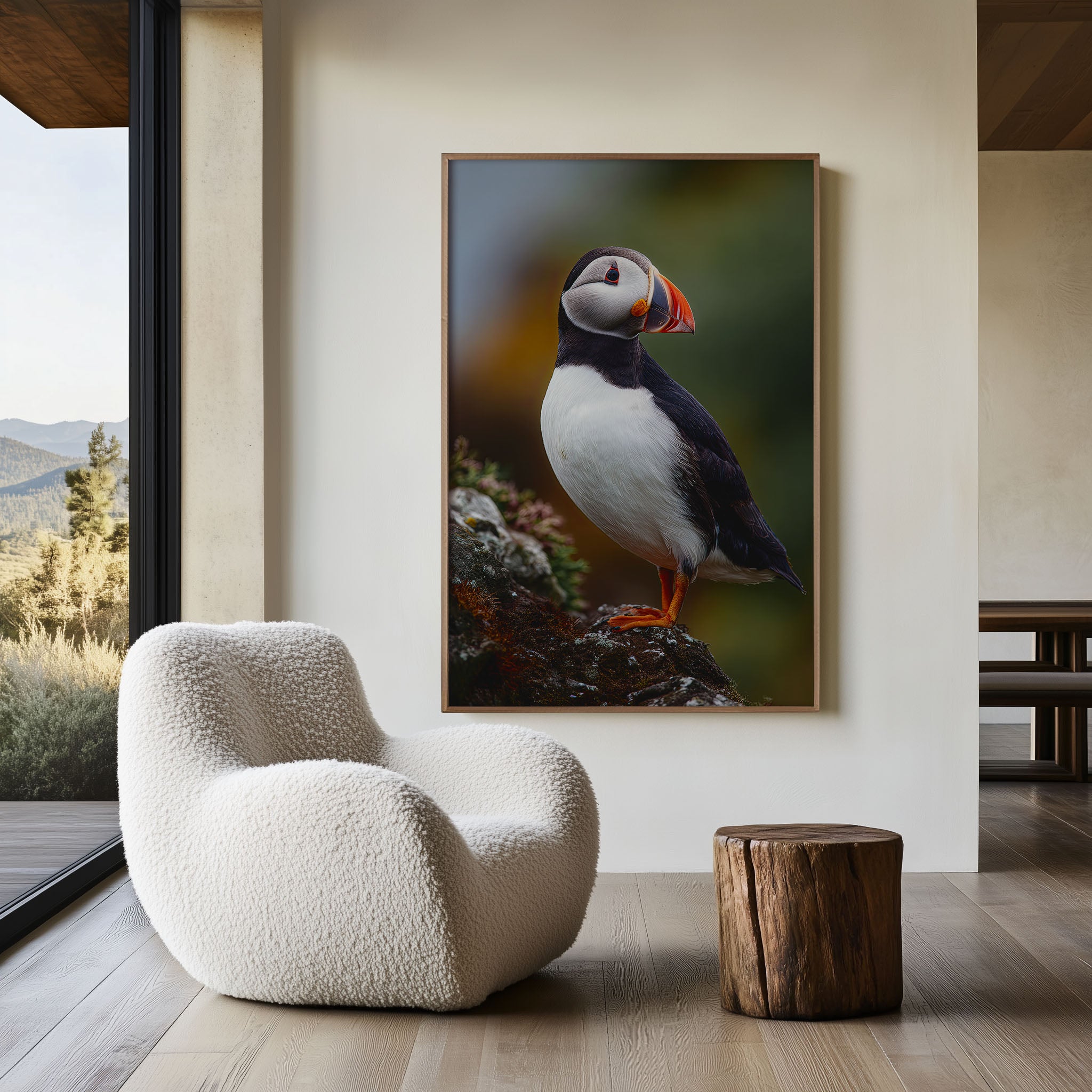 Atlantic Puffin Wall Art – Coastal Bird Canvas Print, Colorful Wildlife Decor