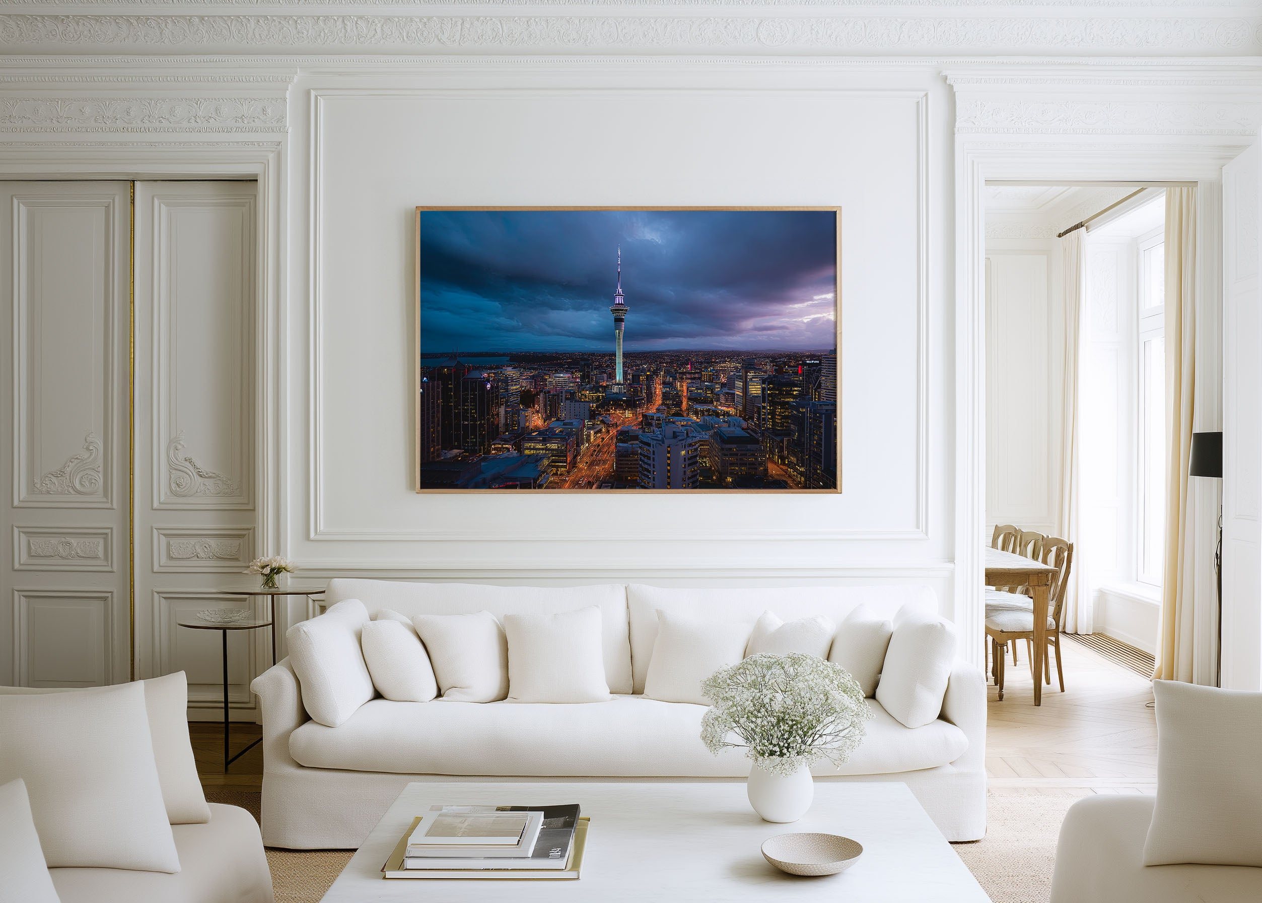 Auckland Sky Tower Wall Art Print | New Zealand Night Skyline