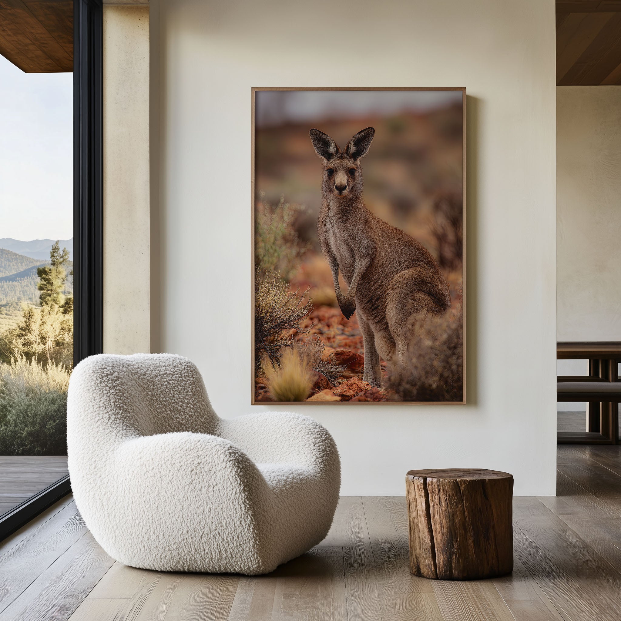 Australian Kangaroo Wall Art Print – Outback Wildlife Canvas & Framed Nature Decor