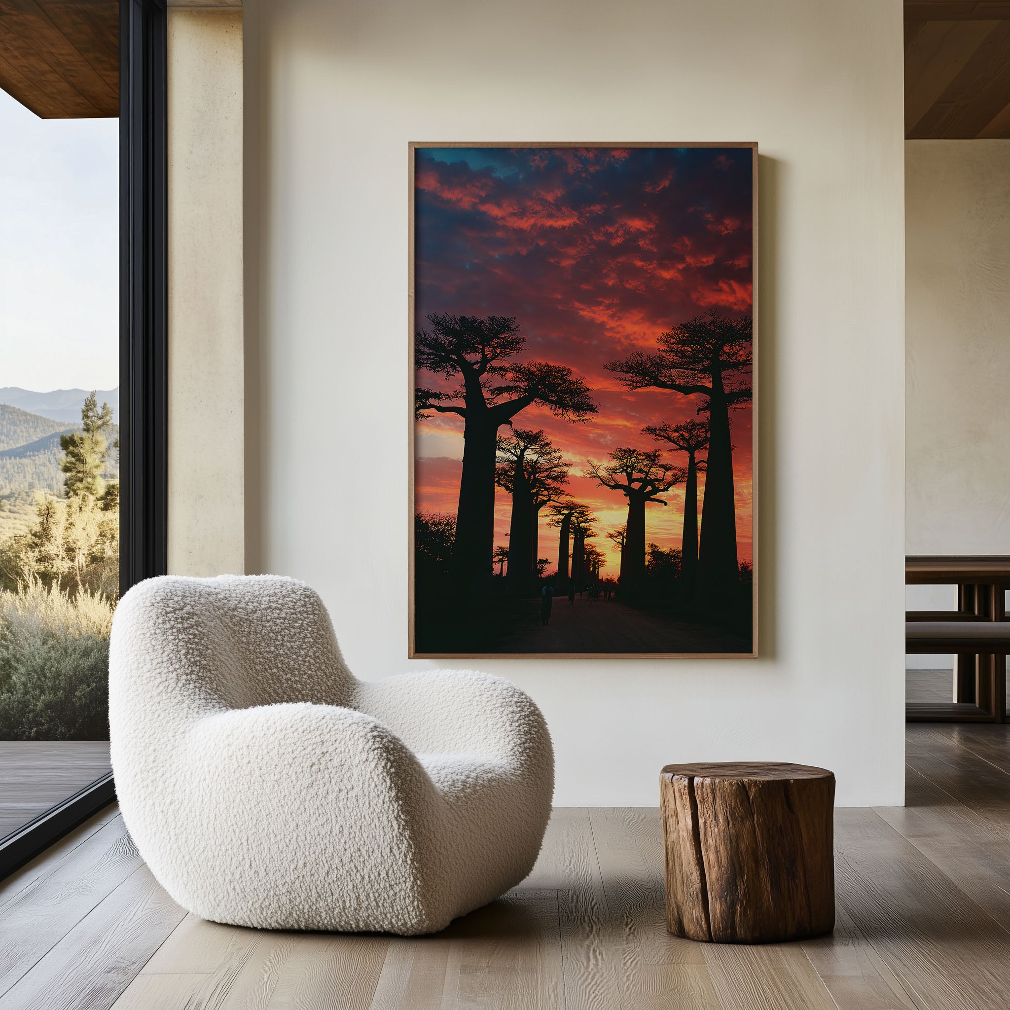 Avenue of the Baobabs Wall Art Print | Madagascar Sunset Photography | African Tree Landscape Poster | Exotic Nature Travel Print | Bold Dramatic Home Decor