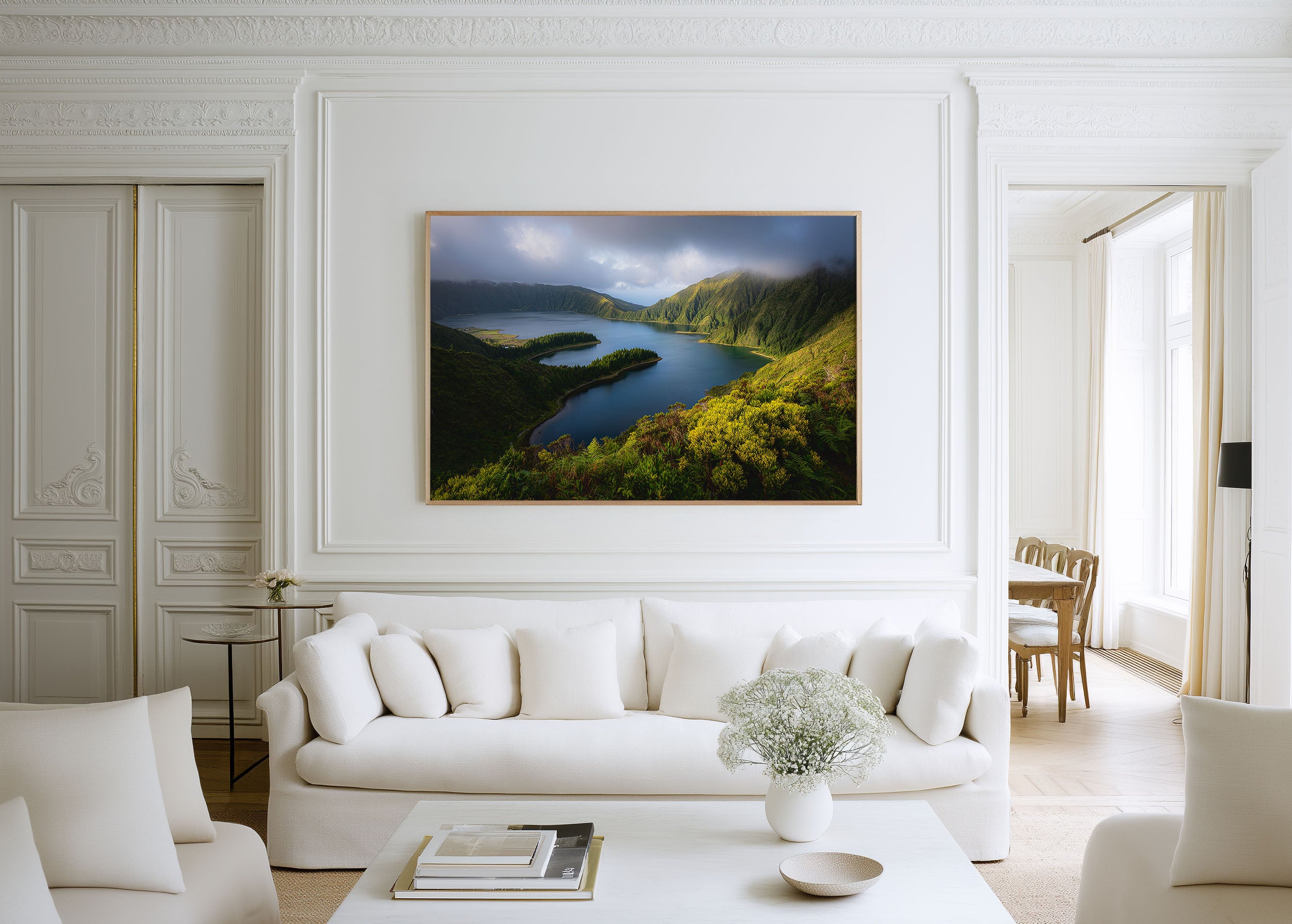 Azores Crater Lakes Portugal Wall Art Print – Scenic Mountain Landscape Canvas