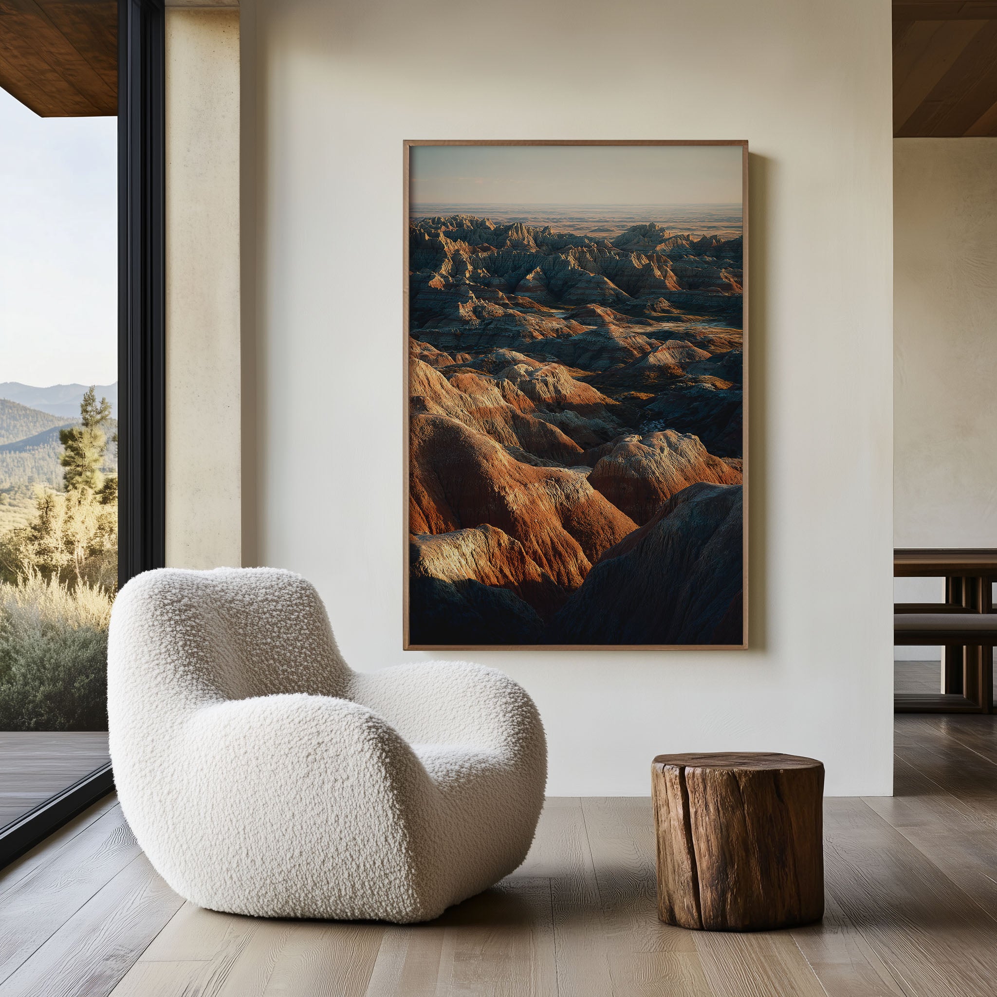 Badlands National Park Wall Art Print | South Dakota Aerial Landscape Photography | American West Geology Poster | Earth Tones Nature Print | Desert Home Decor