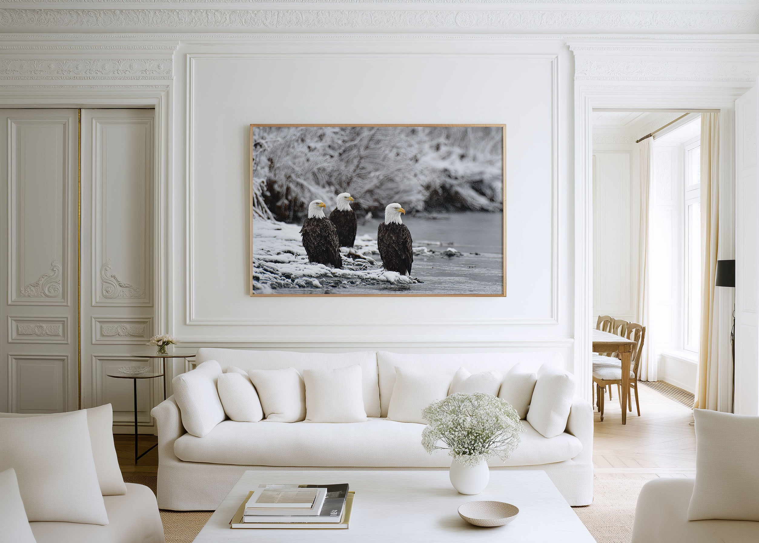 Bald Eagles Wall Art – Winter River Wildlife Photography Print
