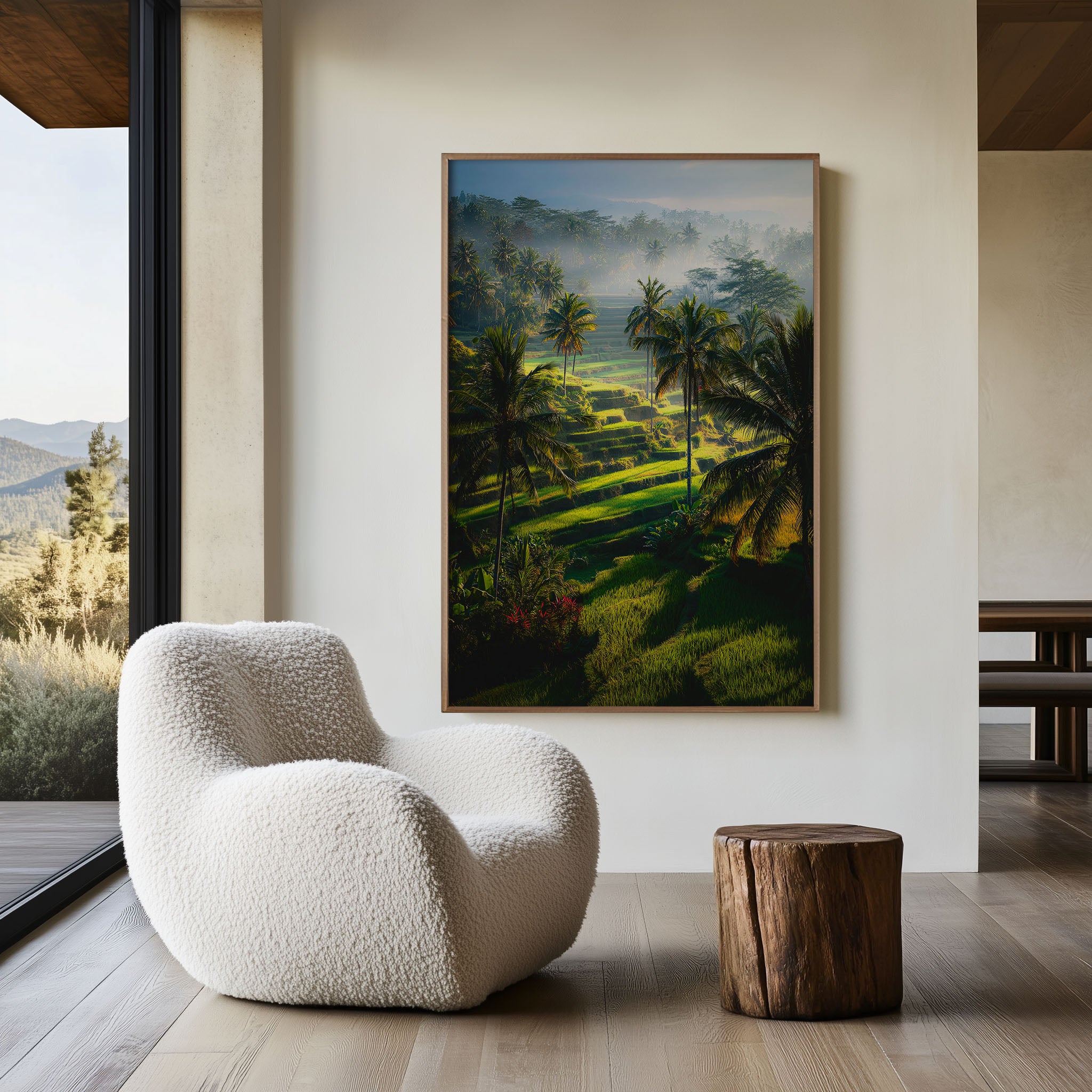 Bali Rice Terraces Wall Art – Tropical Landscape Canvas Print, Lush Green Nature Decor