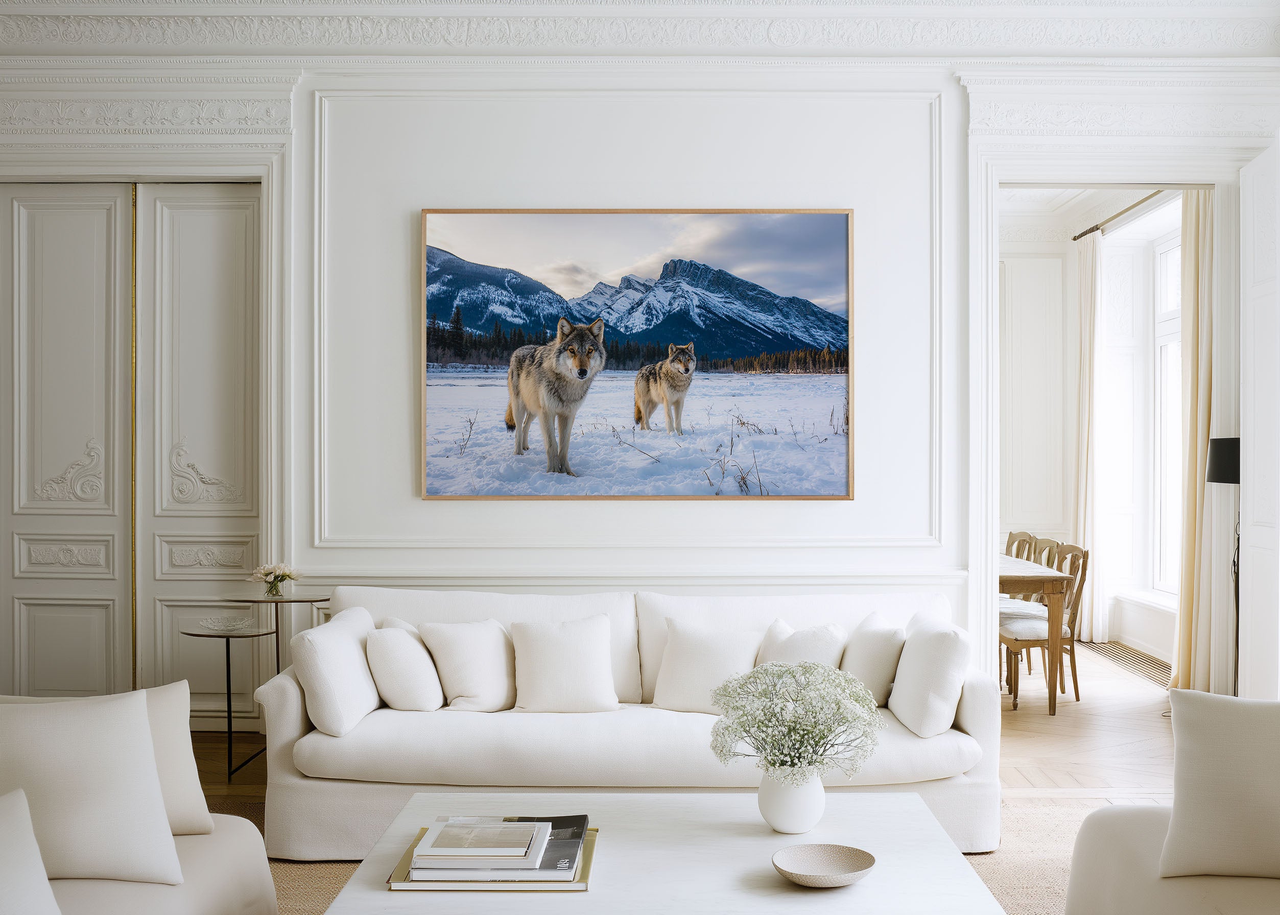 Banff Wolves Wall Art – Canadian Mountain Wildlife Print