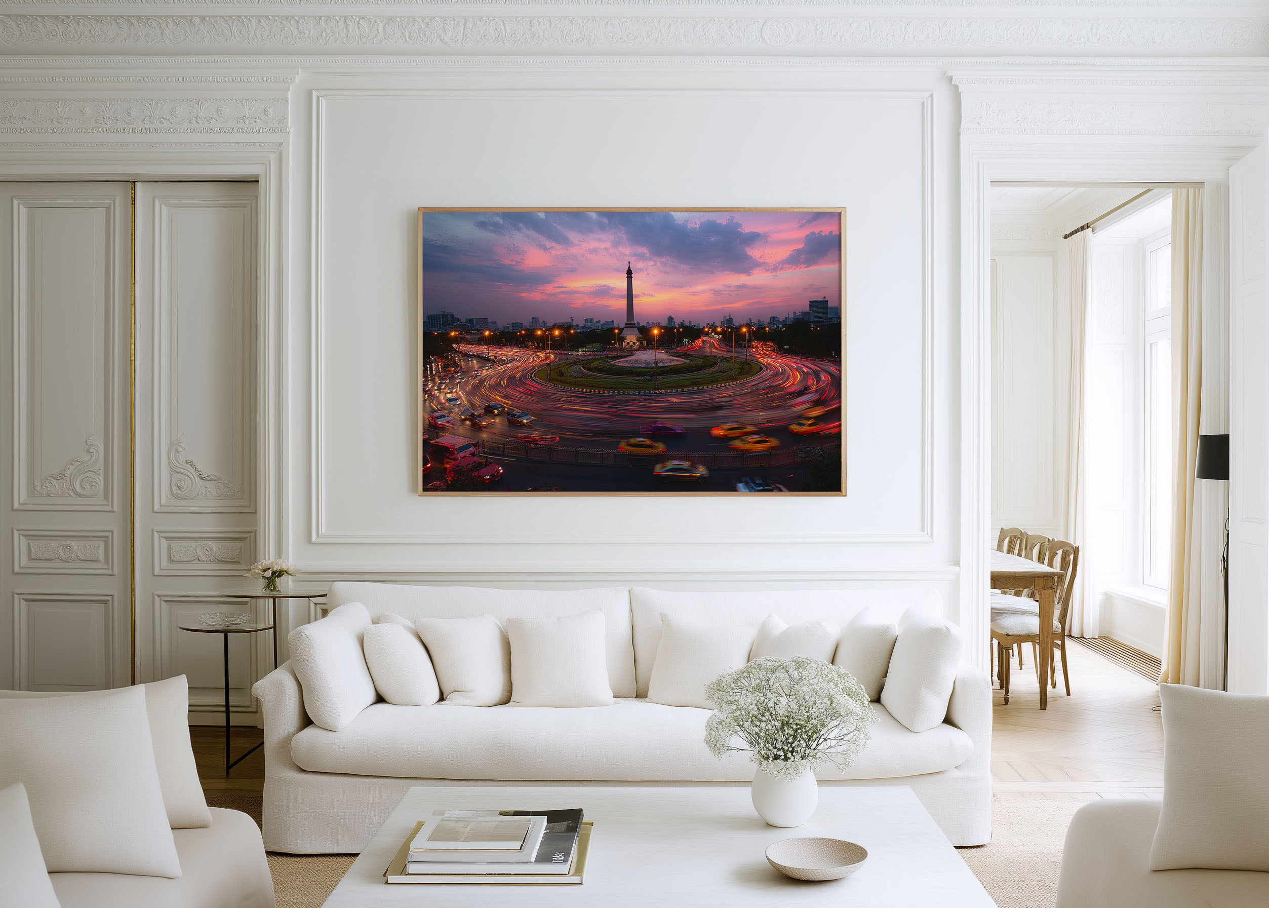 Bangkok Victory Monument Sunset Wall Art Print, Thailand Cityscape