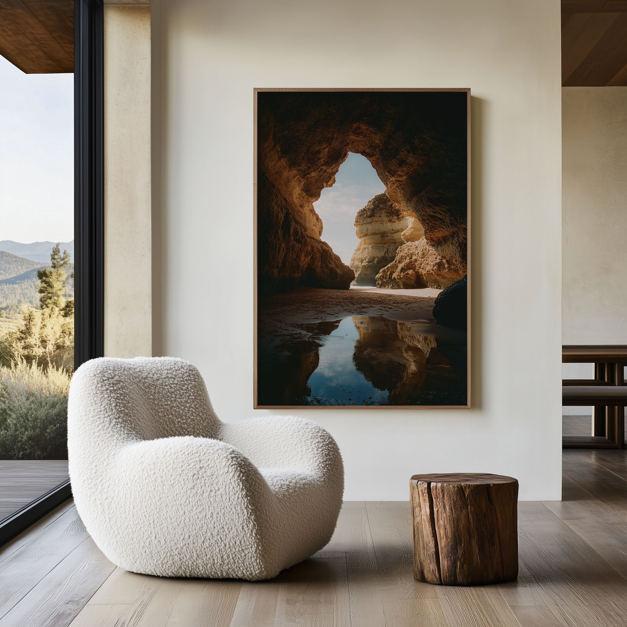 Benagil Sea Cave Wall Art Print | Algarve Portugal Photography | Coastal Cave Arch Landscape Poster | Mediterranean Nature Print | Boho Beach Home Decor