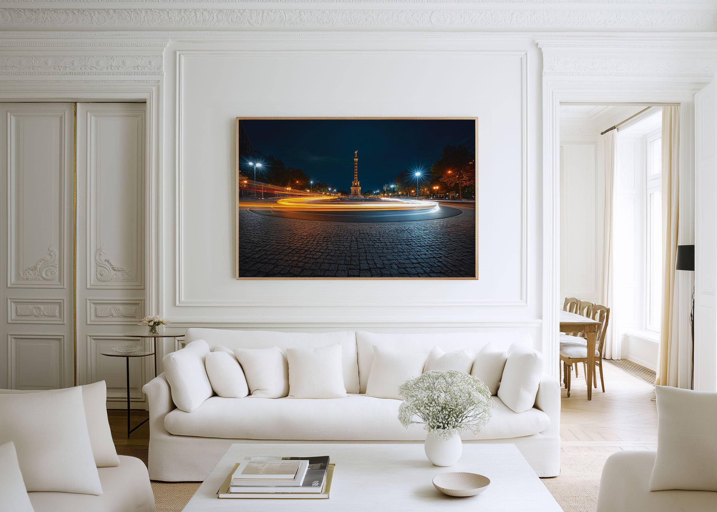 Berlin Victory Column Night Wall Art Print, Germany Siegessäule Cityscape