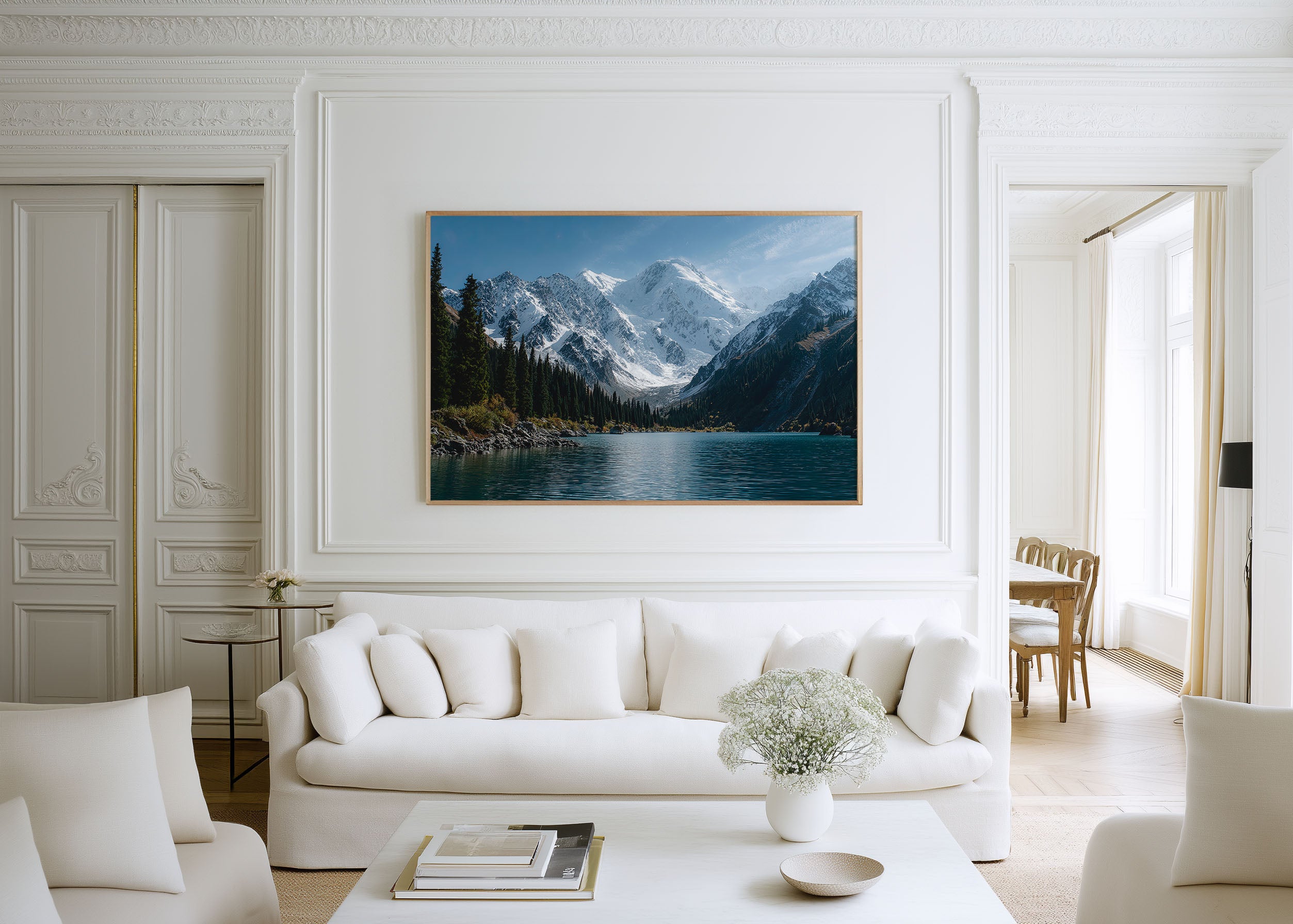 Big Almaty Peak Mountain Wall Art Print – Kazakhstan Snowy Alps