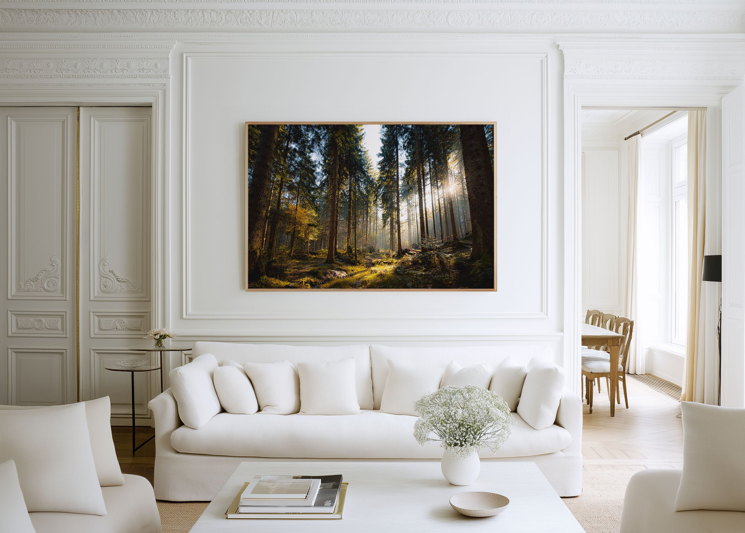 Black Forest Germany Sunlight Wall Art Print – Enchanted Woodland Canvas