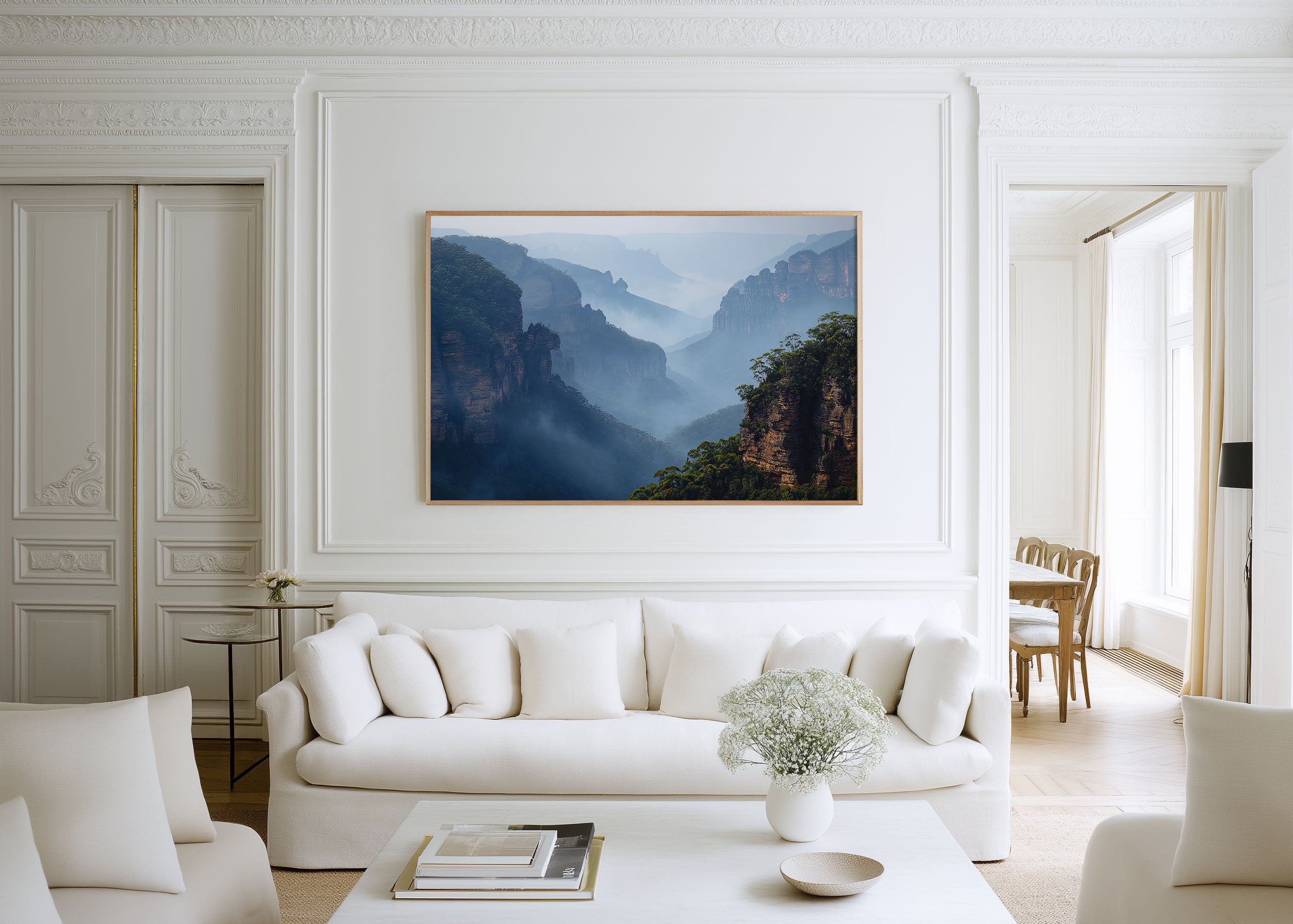 Blue Mountains Wall Art Print | Jamison Valley Mist NSW Poster