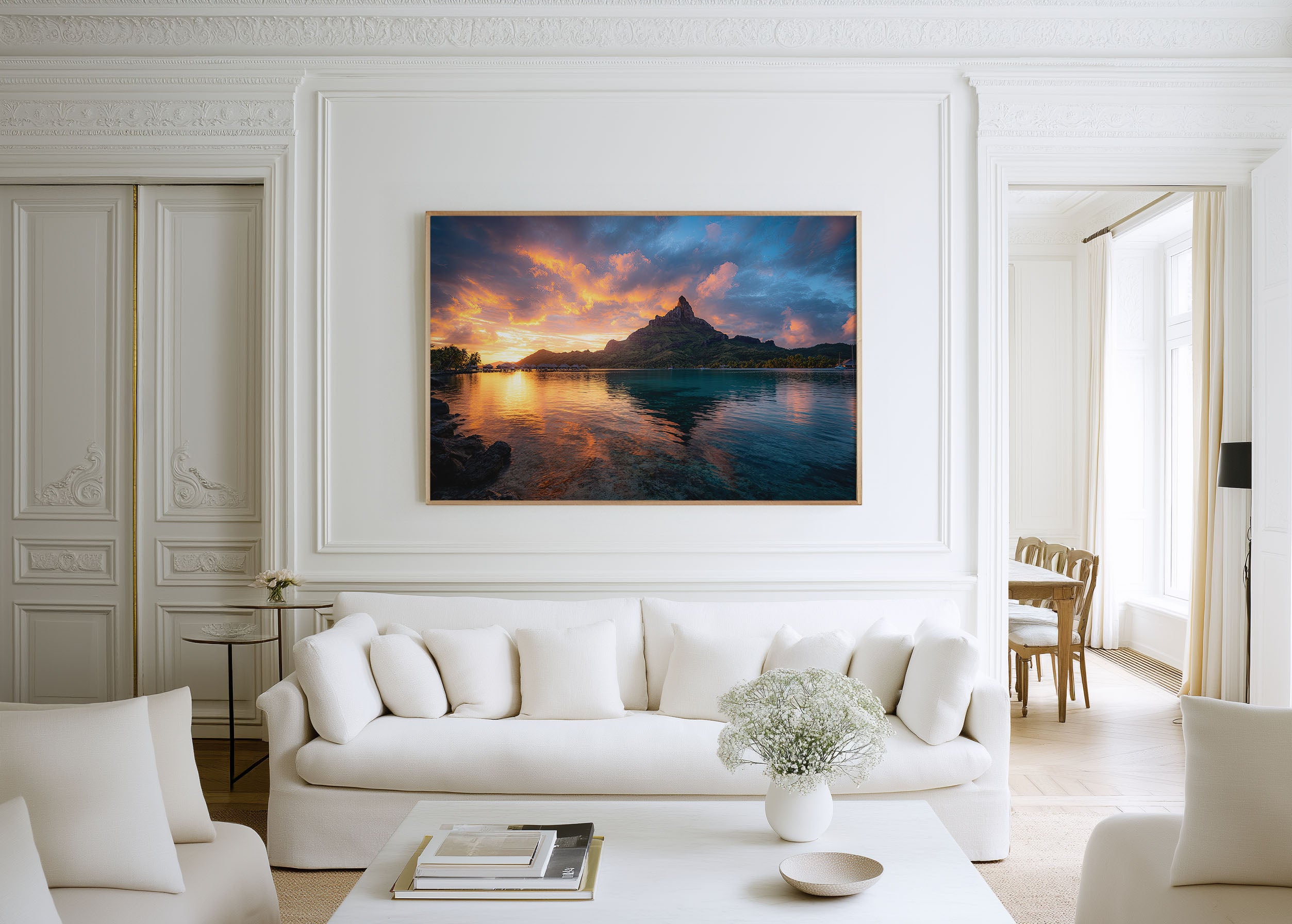 Bora Bora Sunset Wall Art Print – French Polynesia Lagoon