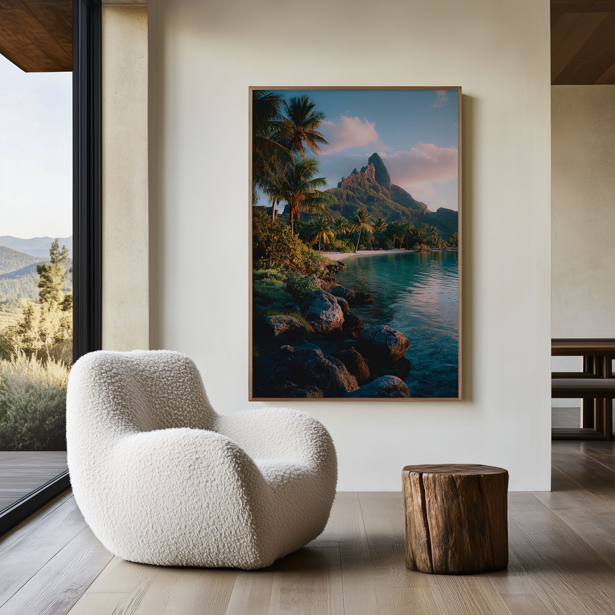 Bora Bora Wall Art Print | Mount Otemanu Lagoon Photography | French Polynesia Tropical Landscape Poster | Paradise Island Nature Print | Coastal Luxury Home Decor