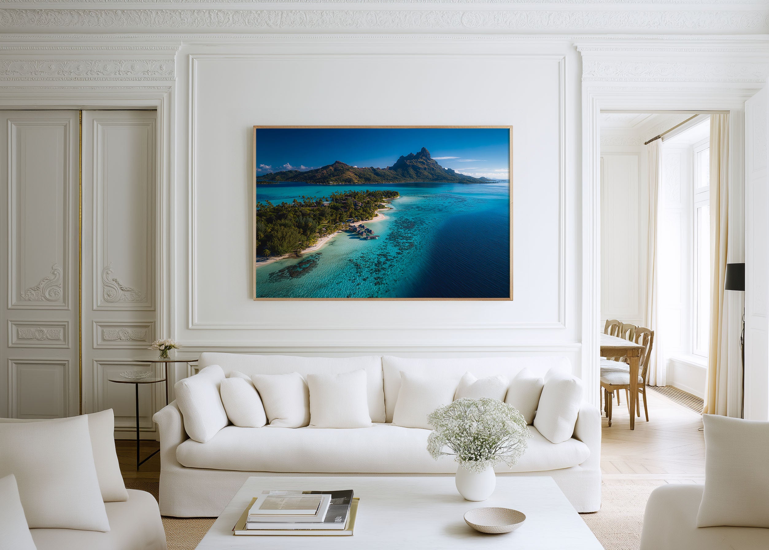 Bora Bora Lagoon Aerial Wall Art Print – French Polynesia Island