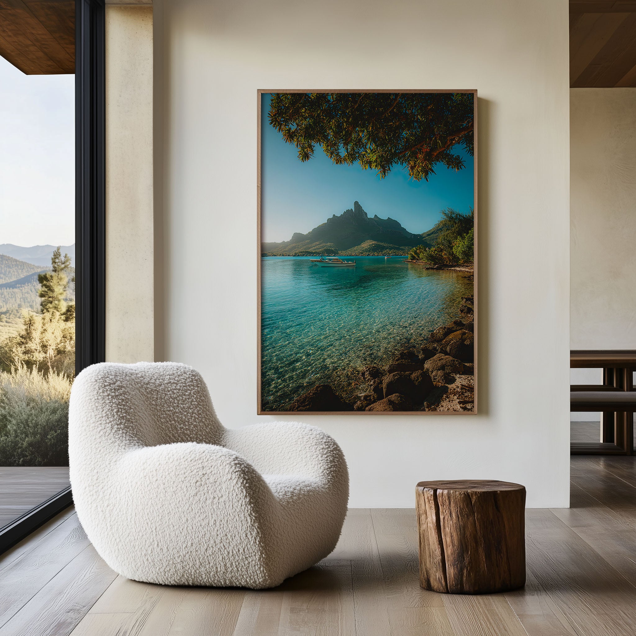 Bora Bora Turquoise Waters Wall Art – Tropical Lagoon Canvas Print, Luxury Island Decor