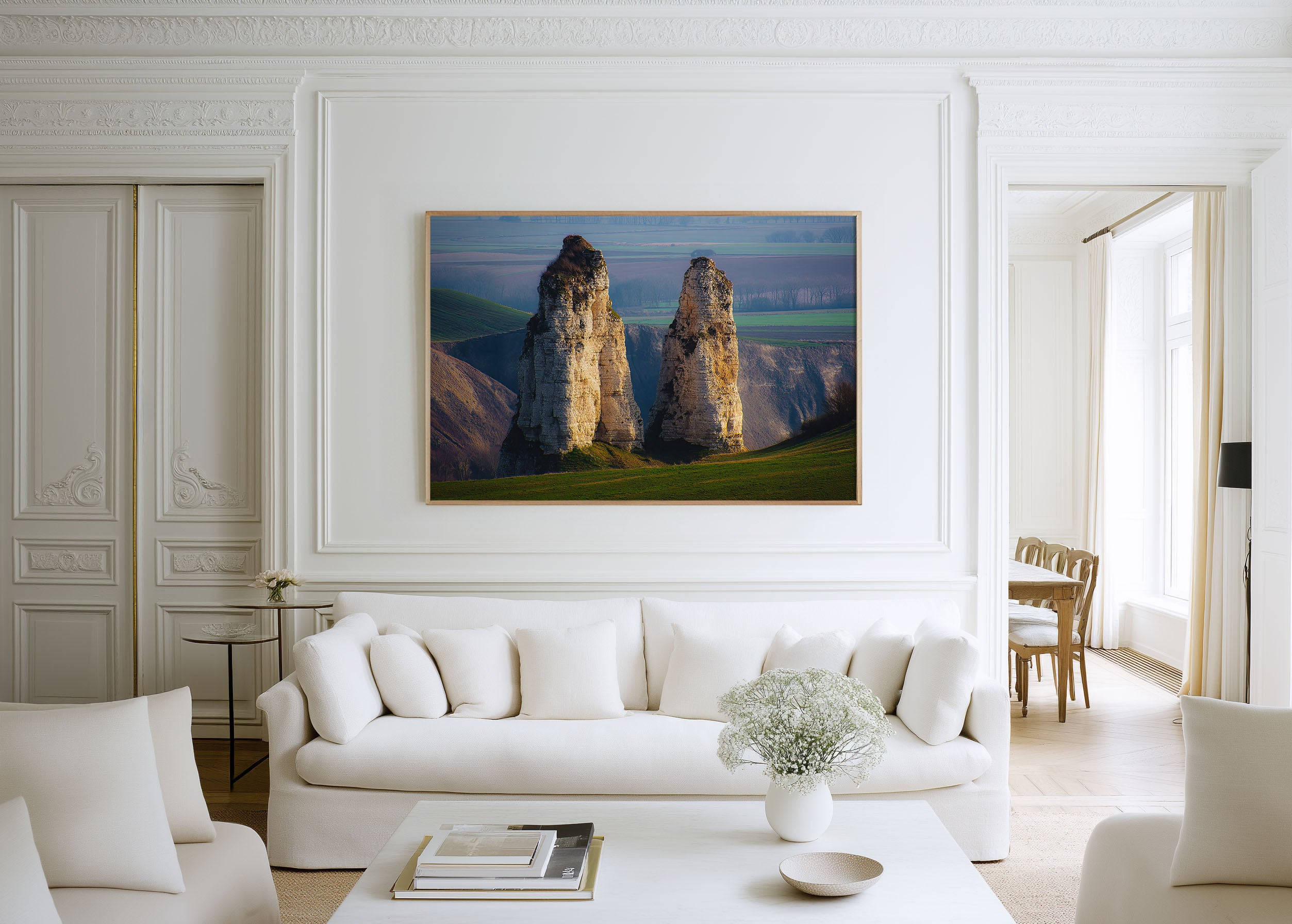 Bozzhyra Twin Spires Wall Art Print – Kazakhstan Desert Rock Towers
