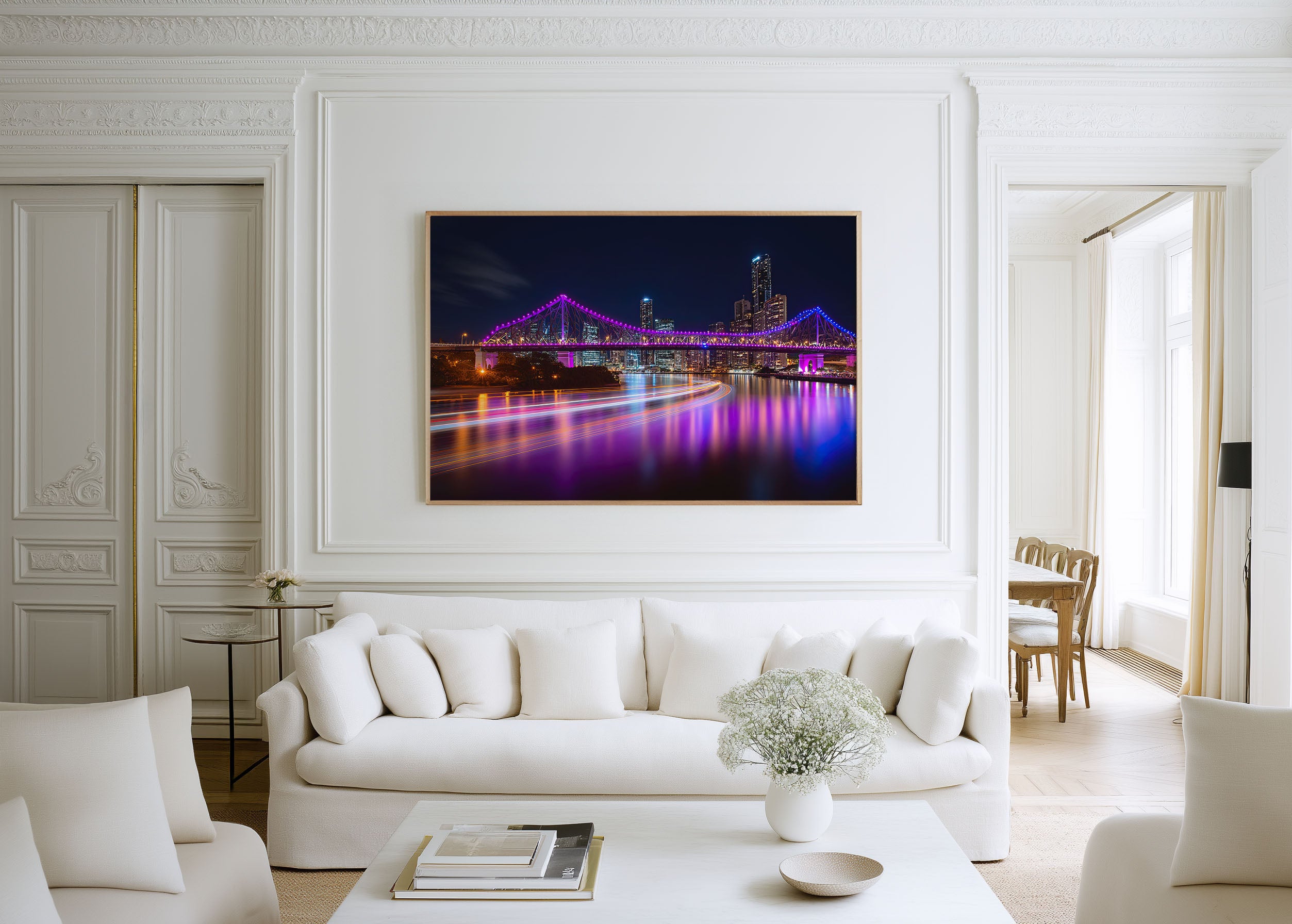 Brisbane Story Bridge Night Wall Art Print, Australia Skyline