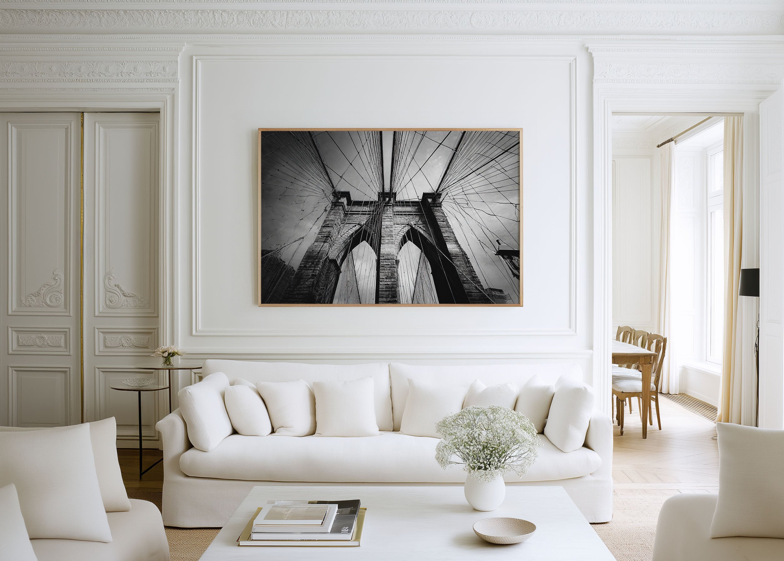 Brooklyn Bridge Wall Art Print – Black and White New York Photography