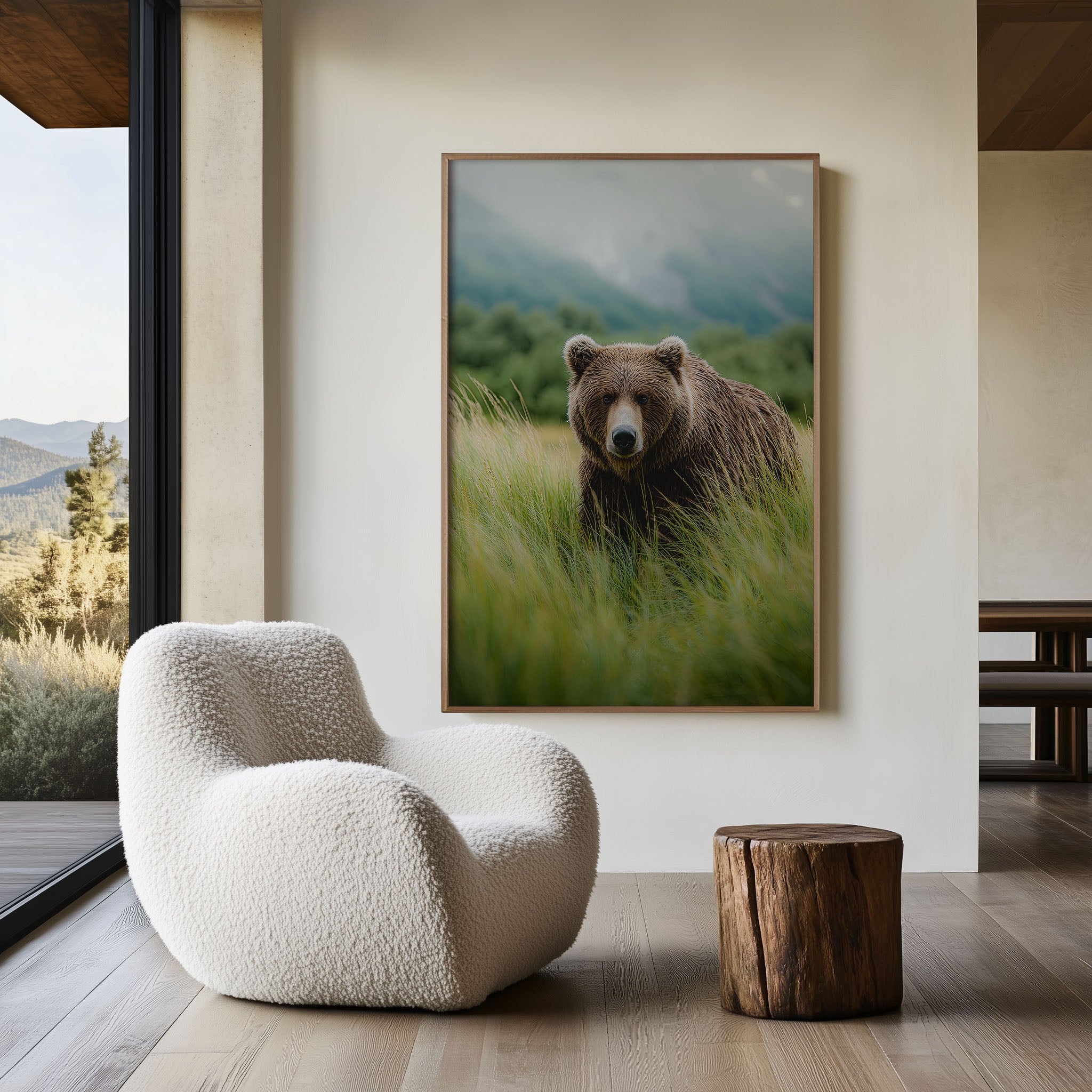 Brown Bear Wall Art Print – Wilderness Nature Wildlife Canvas & Framed Forest Landscape Decor