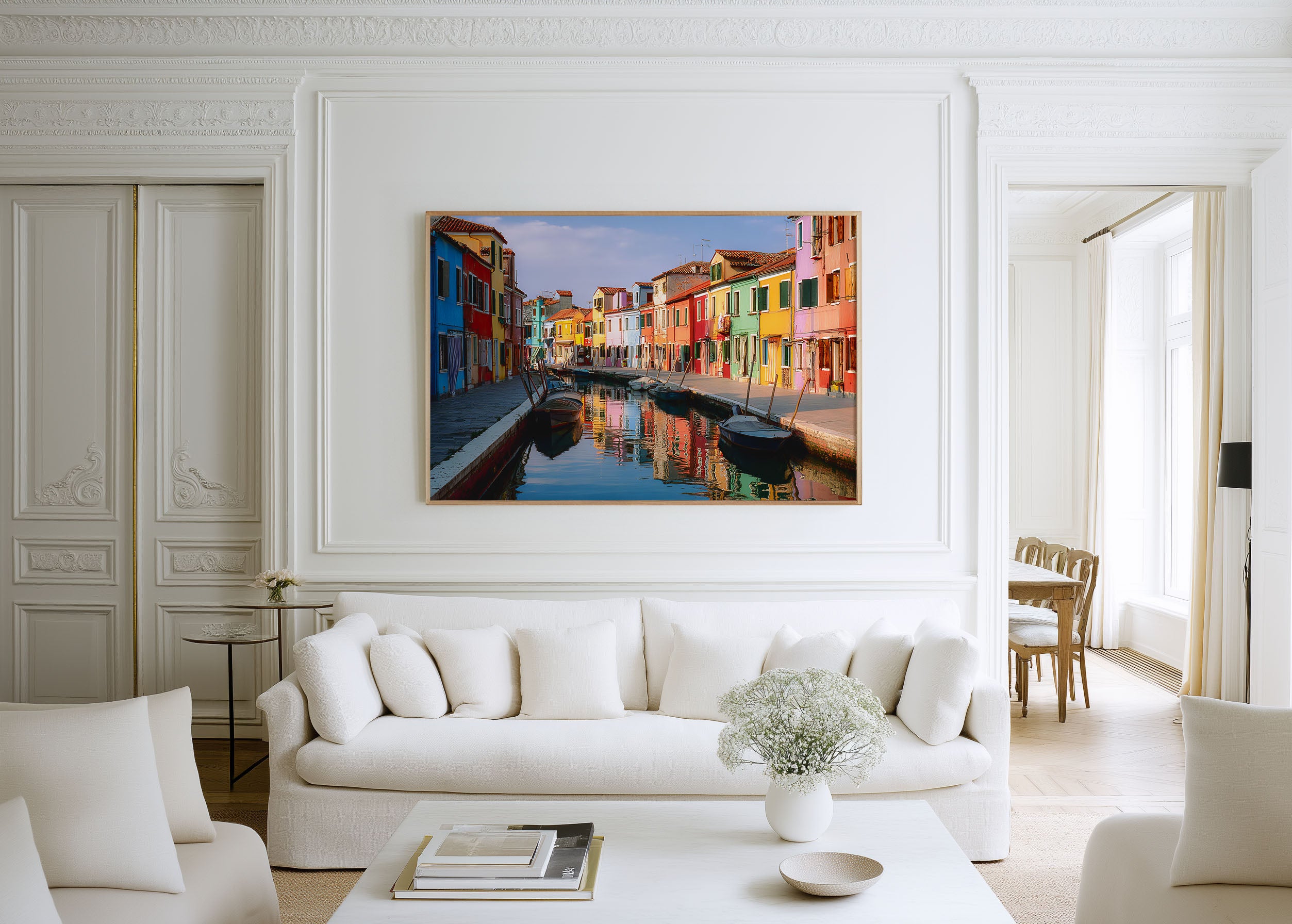 Burano Island Venice Wall Art – Colorful Canal Houses Italy
