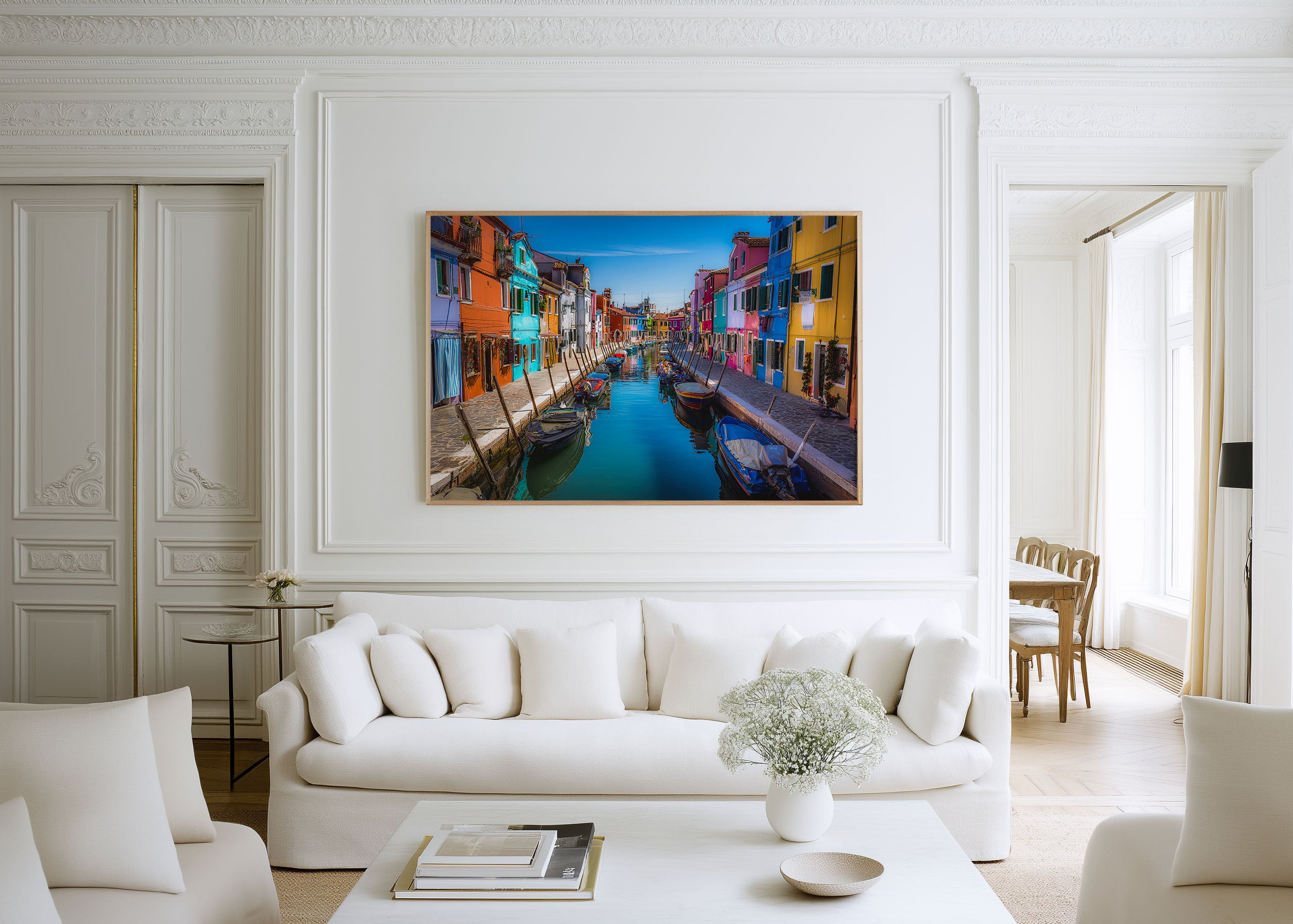 Burano Italy Colourful Houses Wall Art Print – Venice Canal Canvas