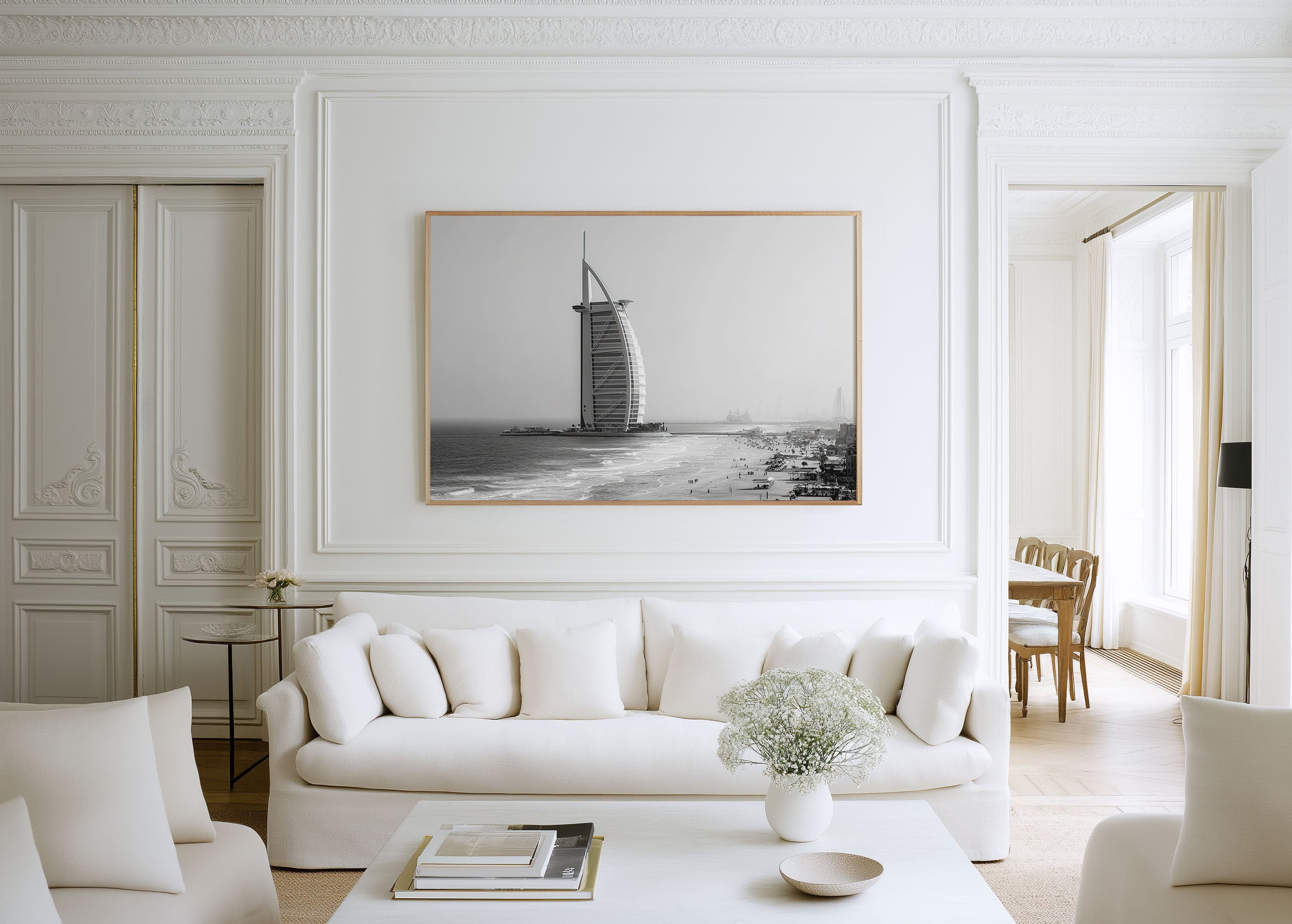 Burj Al Arab Wall Art – Black and White Dubai Luxury Photography Print