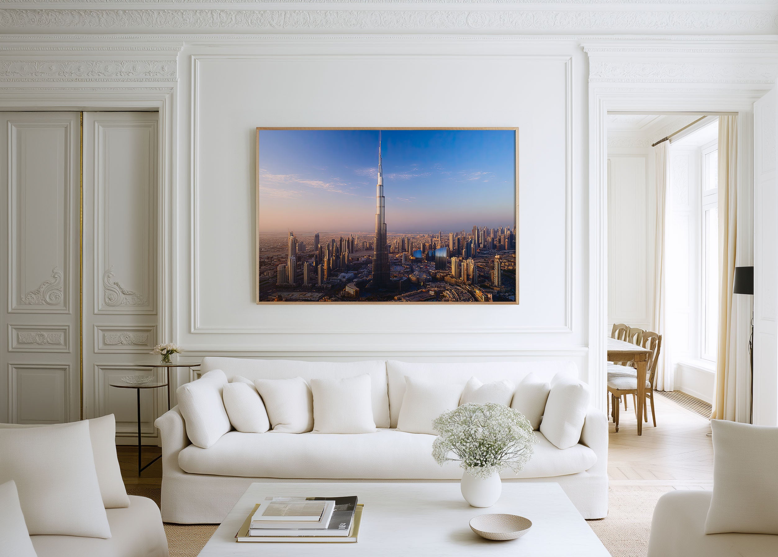 Burj Khalifa Dubai Skyline Wall Art Print – UAE Cityscape Architecture Photography