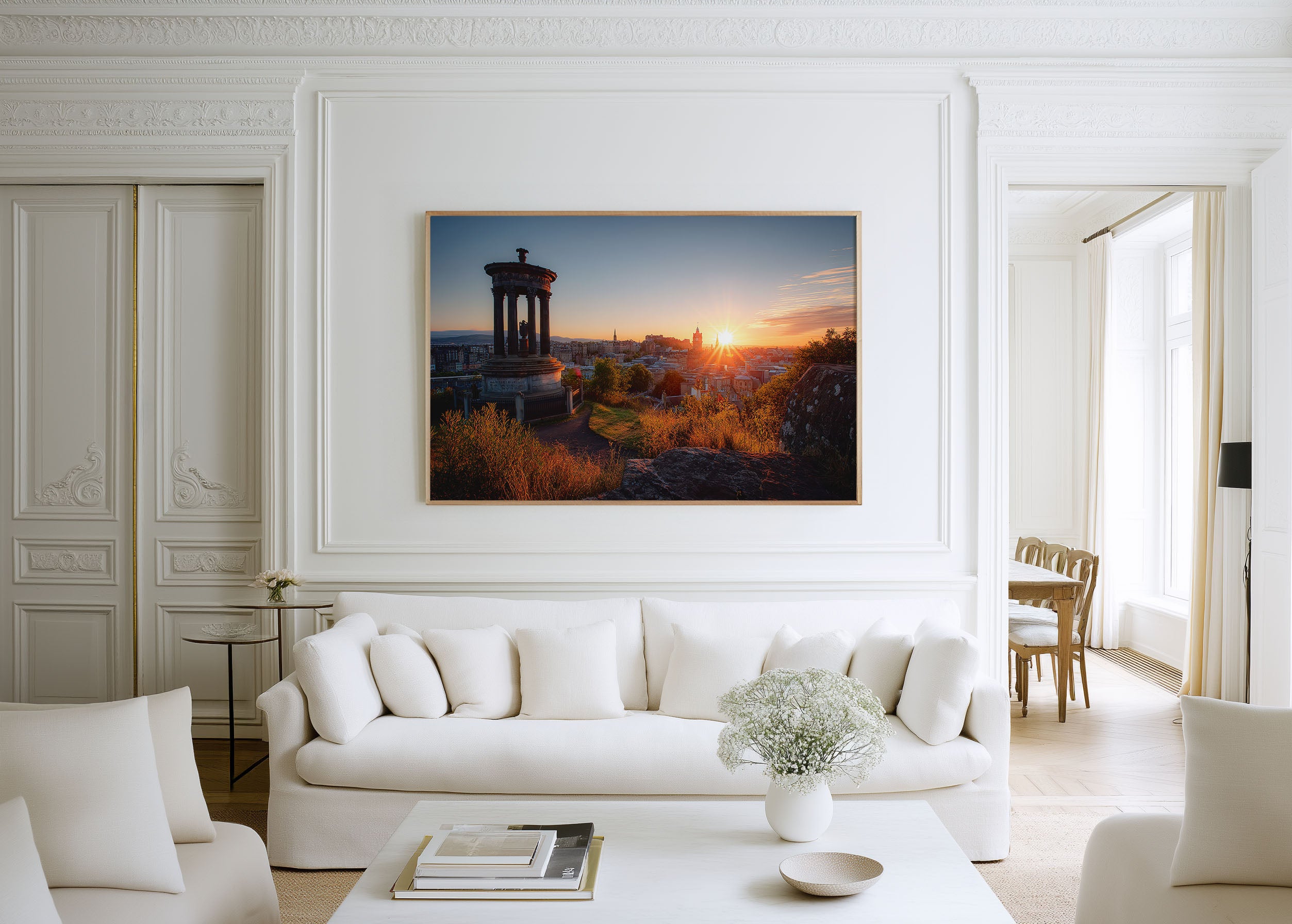 Calton Hill Edinburgh Sunset Wall Art Print – Scotland City Skyline Canvas