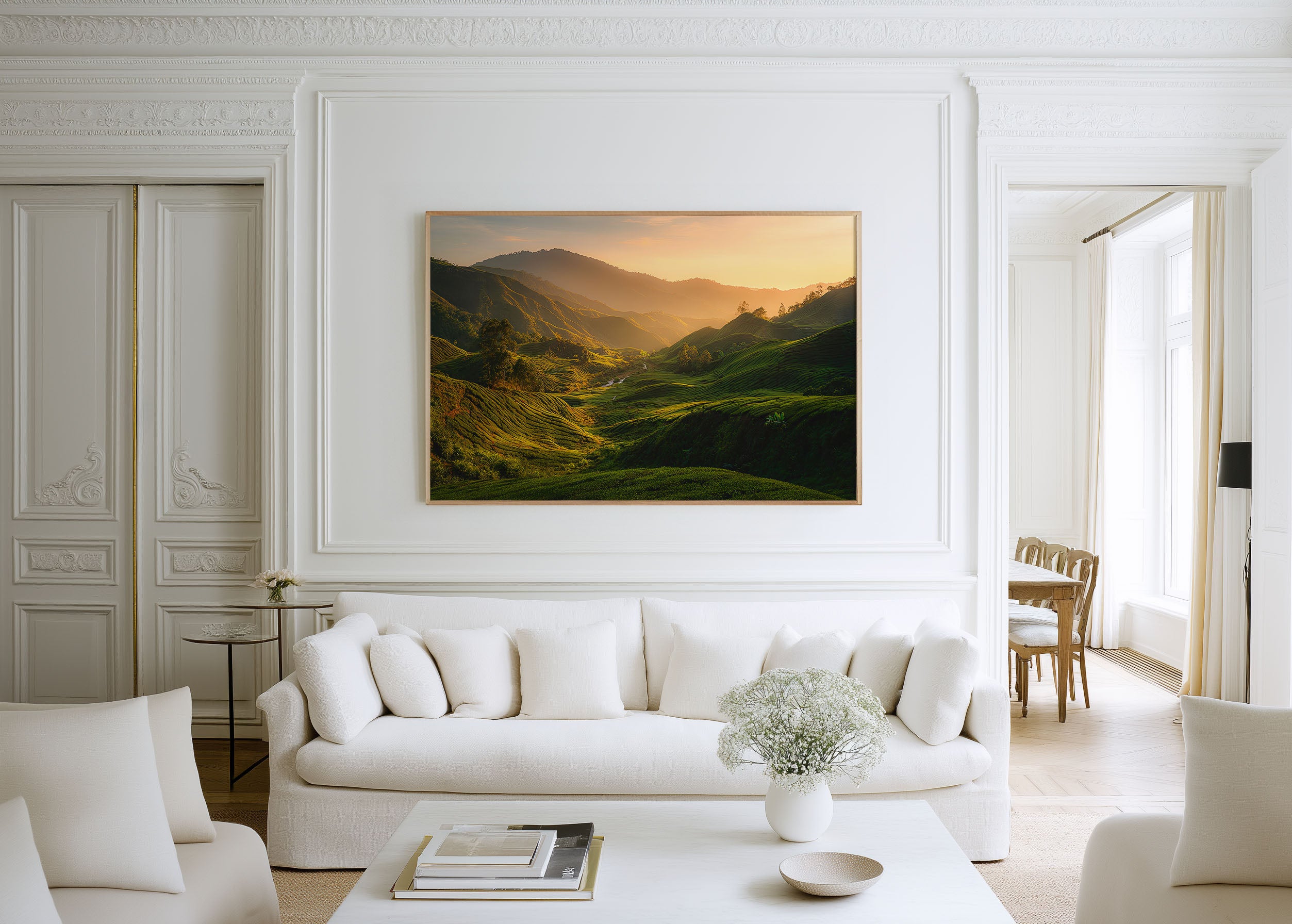 Cameron Highlands Sunrise Wall Art Print – Malaysia Tea Plantation Landscape