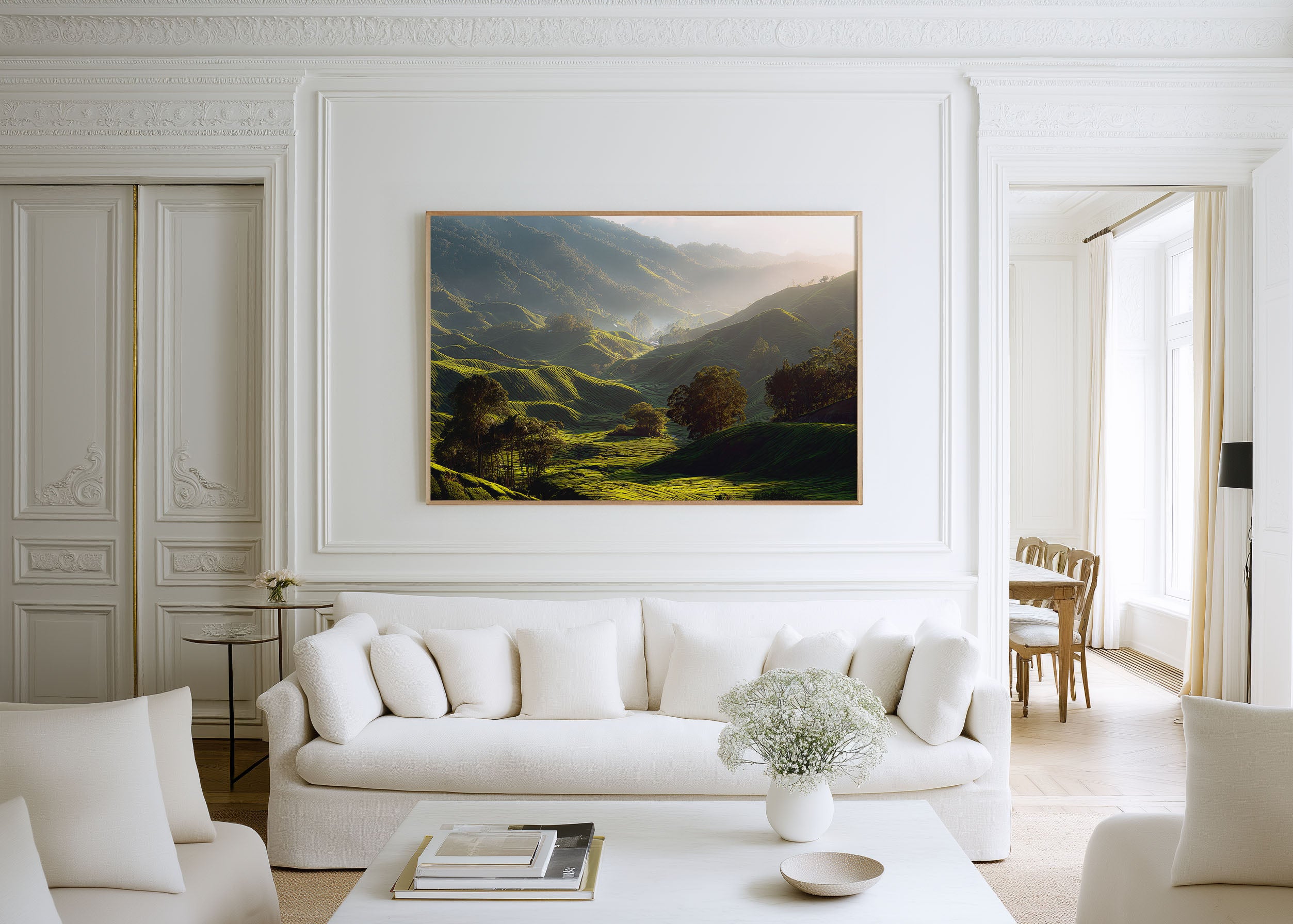 Cameron Highlands Tea Fields Wall Art Print – Malaysia Green Landscape Canvas