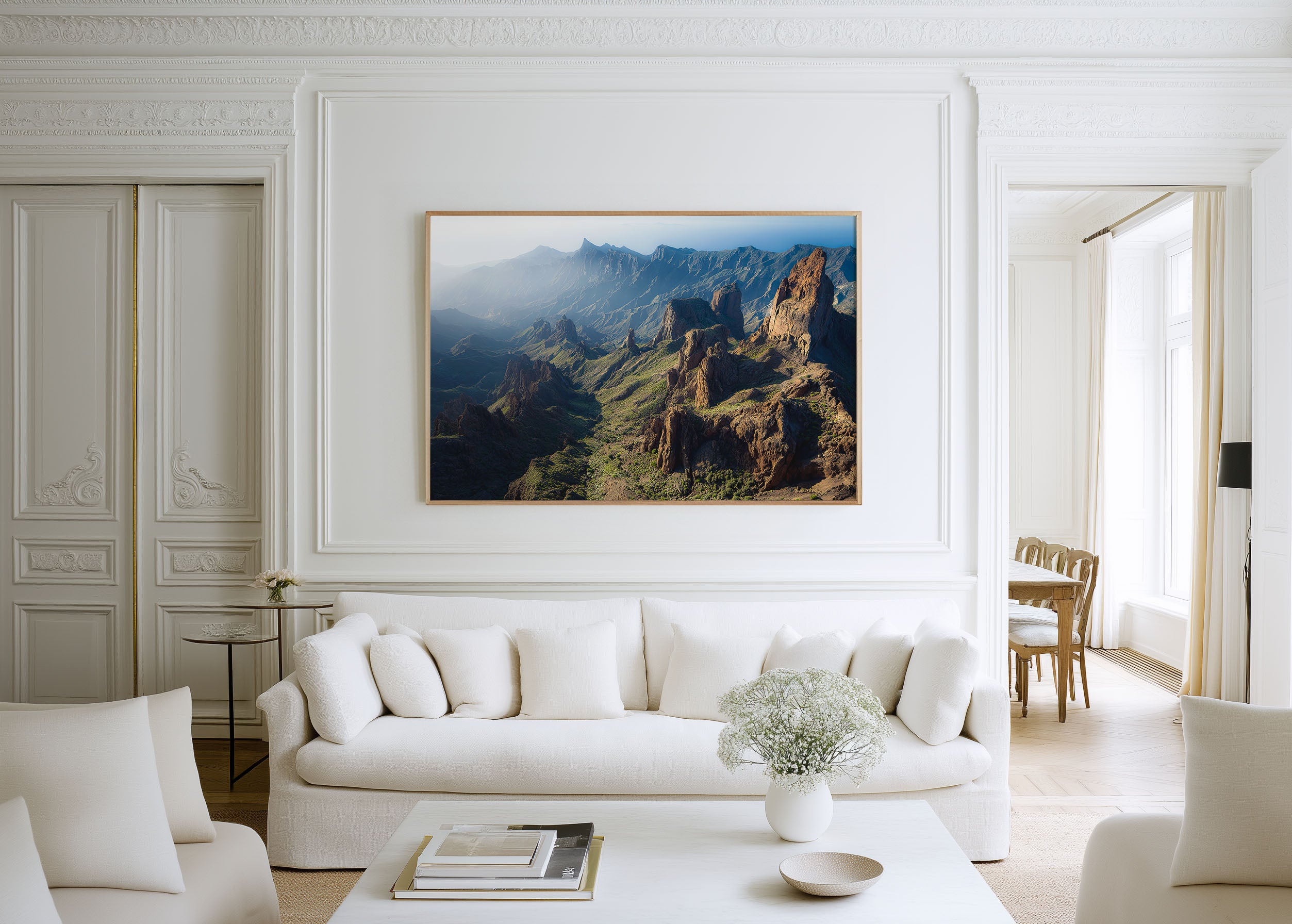 Canary Islands Volcanic Landscape Wall Art Print – Dramatic Mountain Canvas