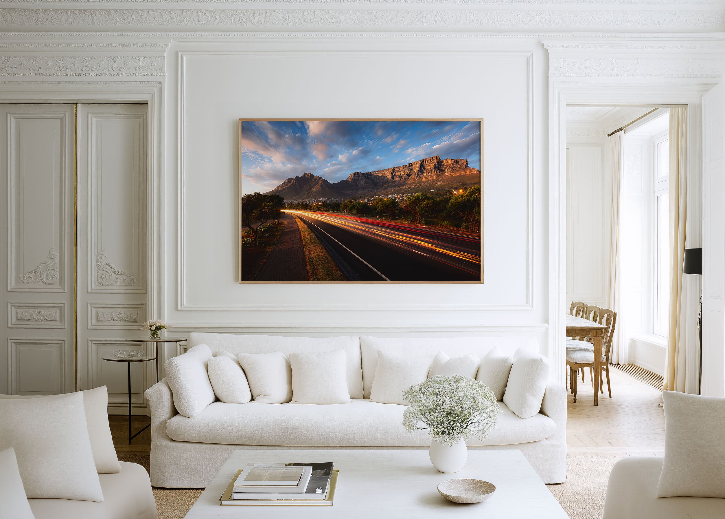 Cape Town Table Mountain Road Wall Art Print, South Africa Landscape