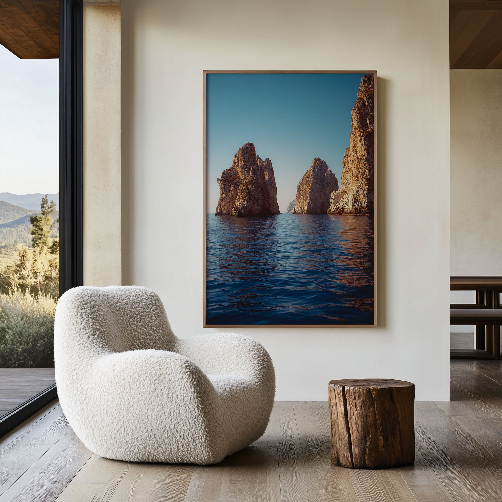 Capri Faraglioni Rocks Wall Art Print | Italy Ocean Coastal Canvas