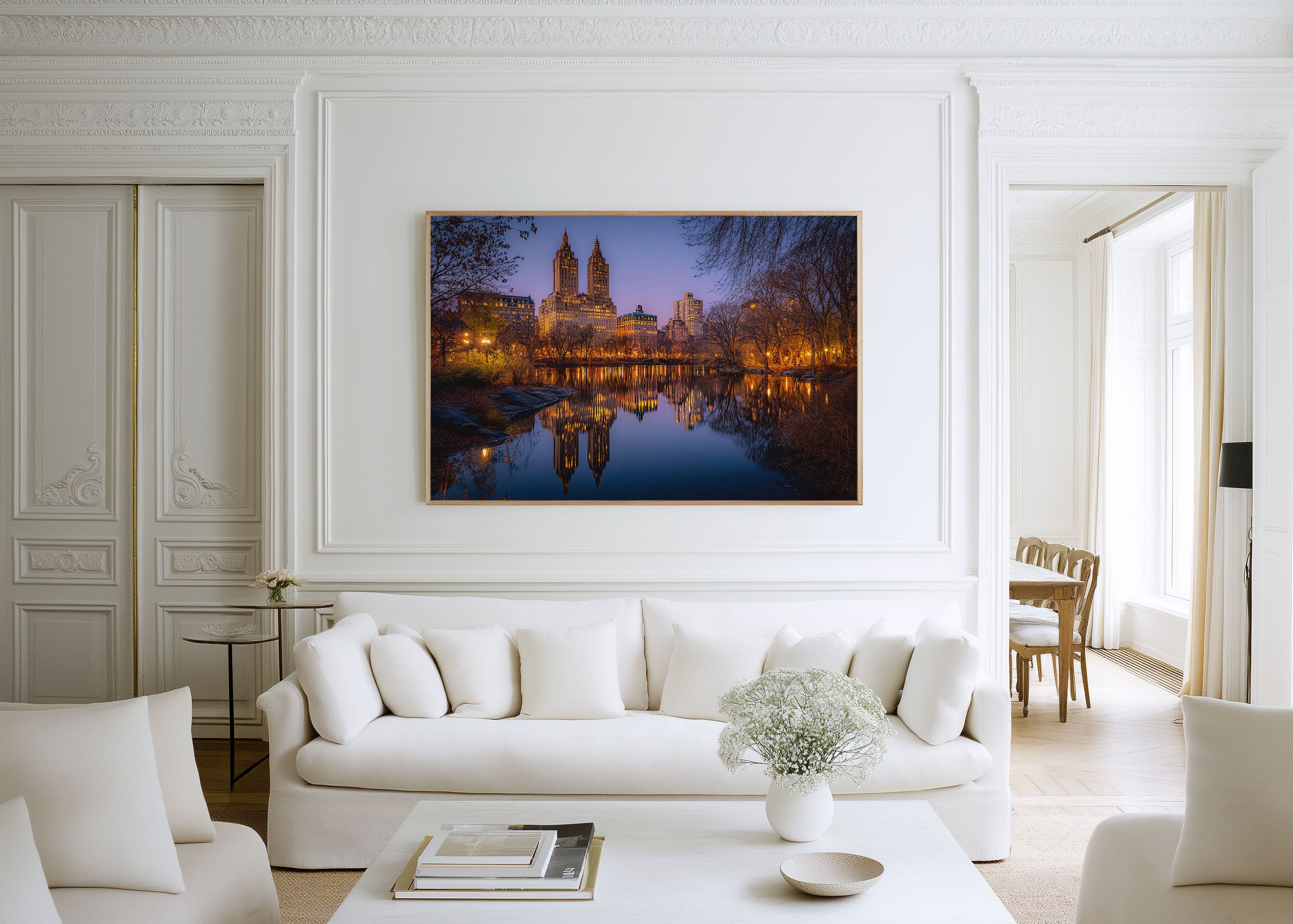 Central Park New York Evening Skyline Wall Art Print – NYC Cityscape Canvas