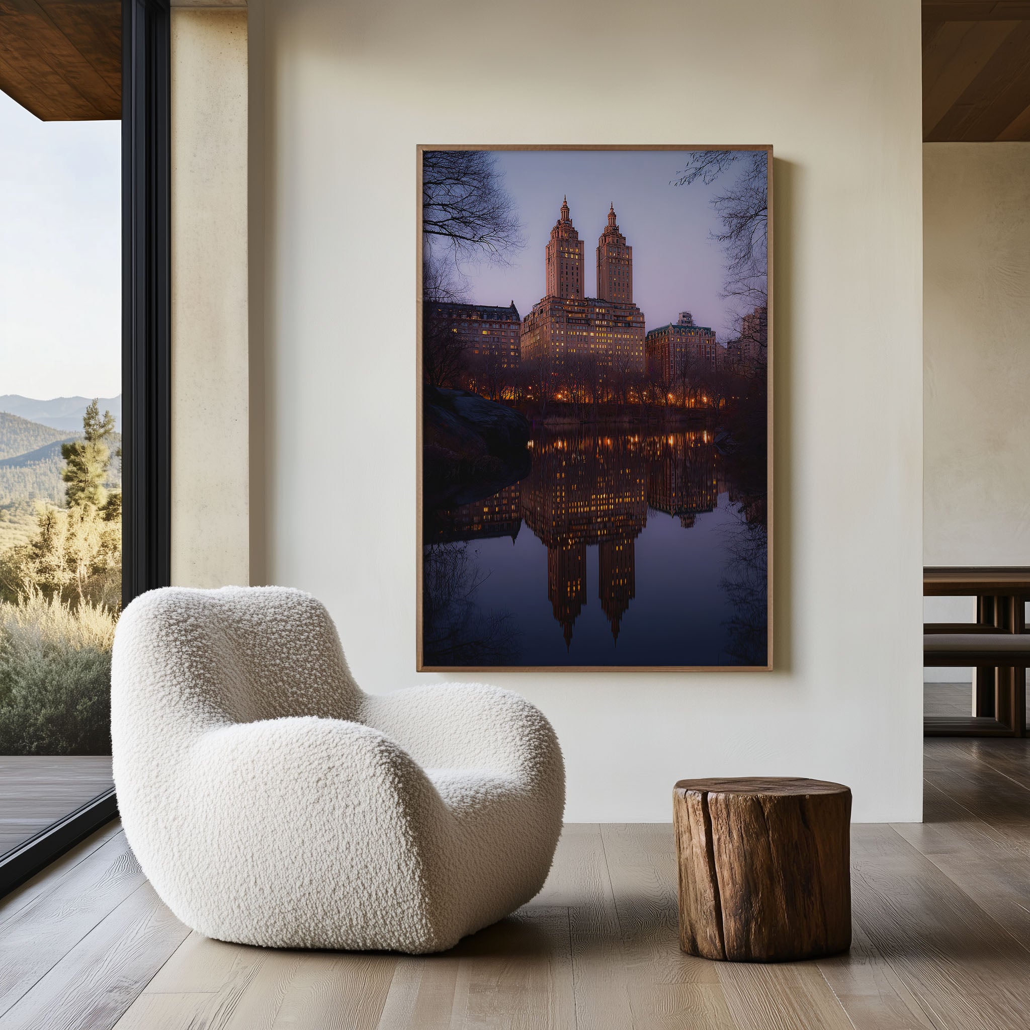 Central Park Lake Reflection New York City Wall Art | Manhattan Skyline Dusk Print | NYC Travel Photography