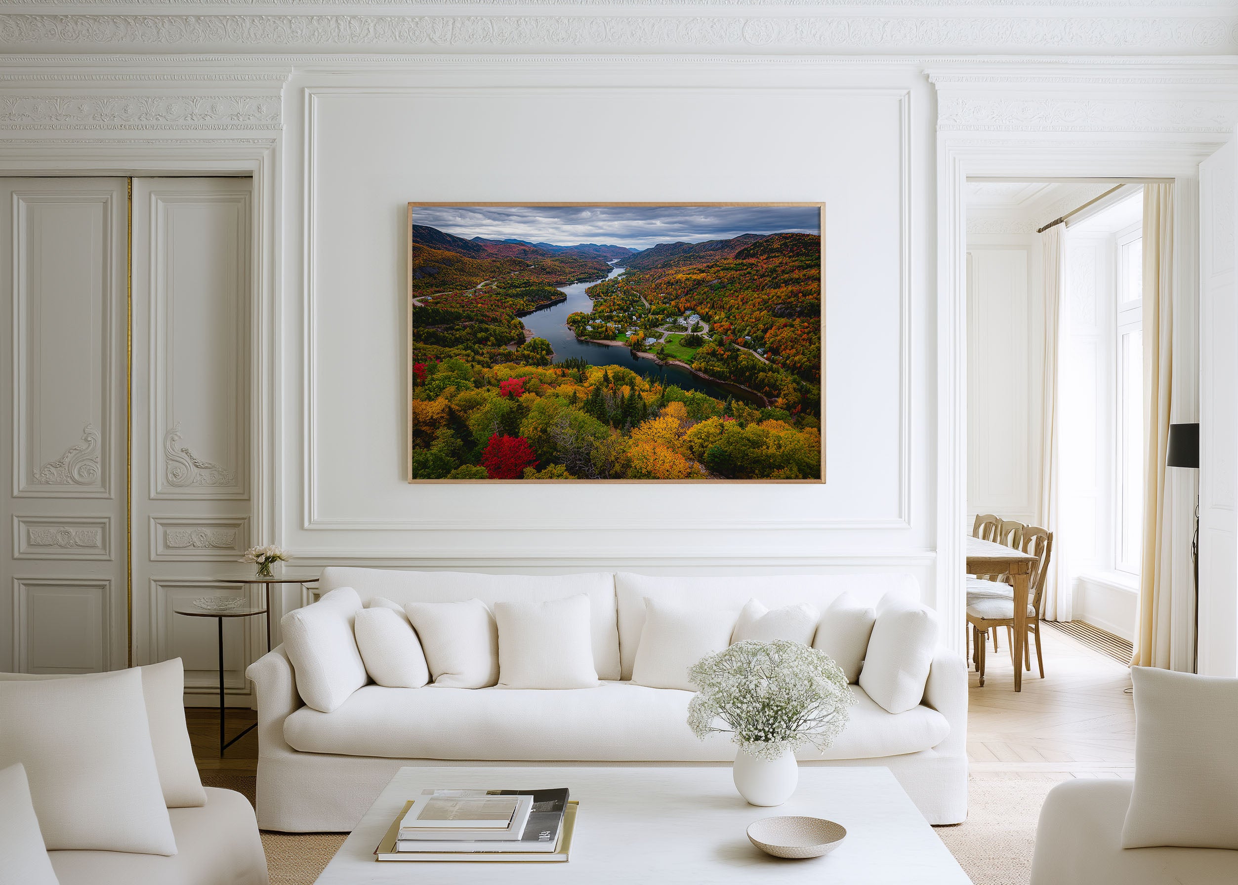 Charlevoix Quebec Fall Foliage Wall Art – Autumn River Valley Landscape Print