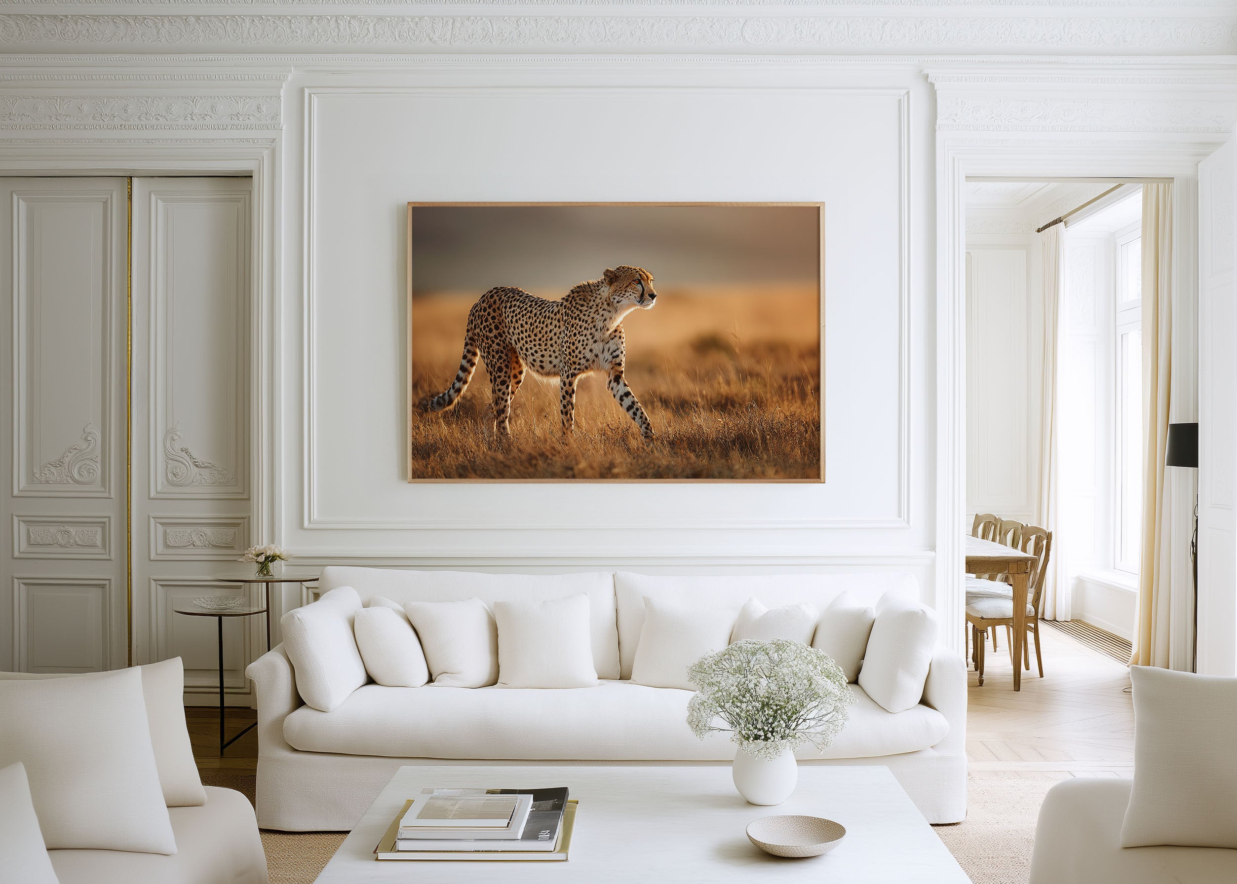 Cheetah Safari Wildlife Wall Art Print – African Savanna Canvas
