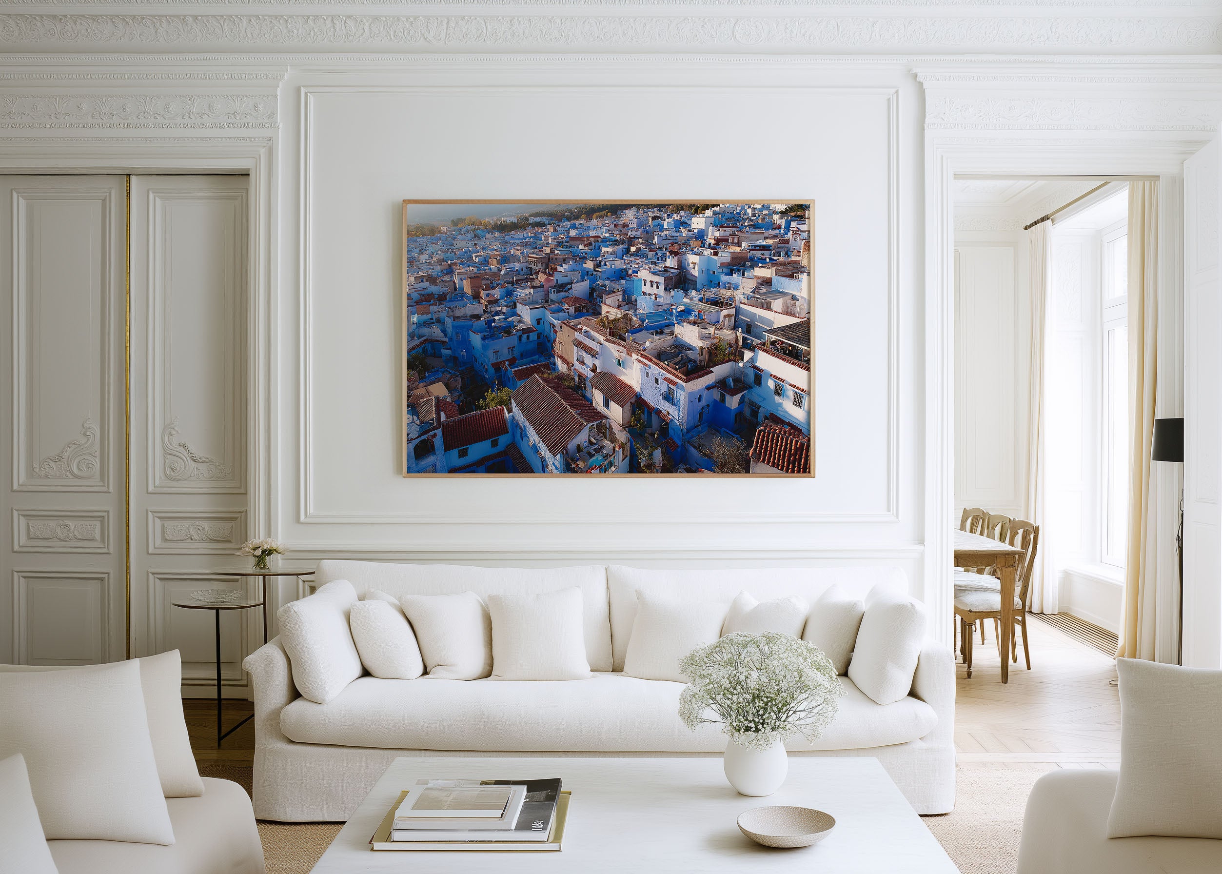 Chefchaouen Blue City Wall Art Print – Morocco Blue Medina Architecture